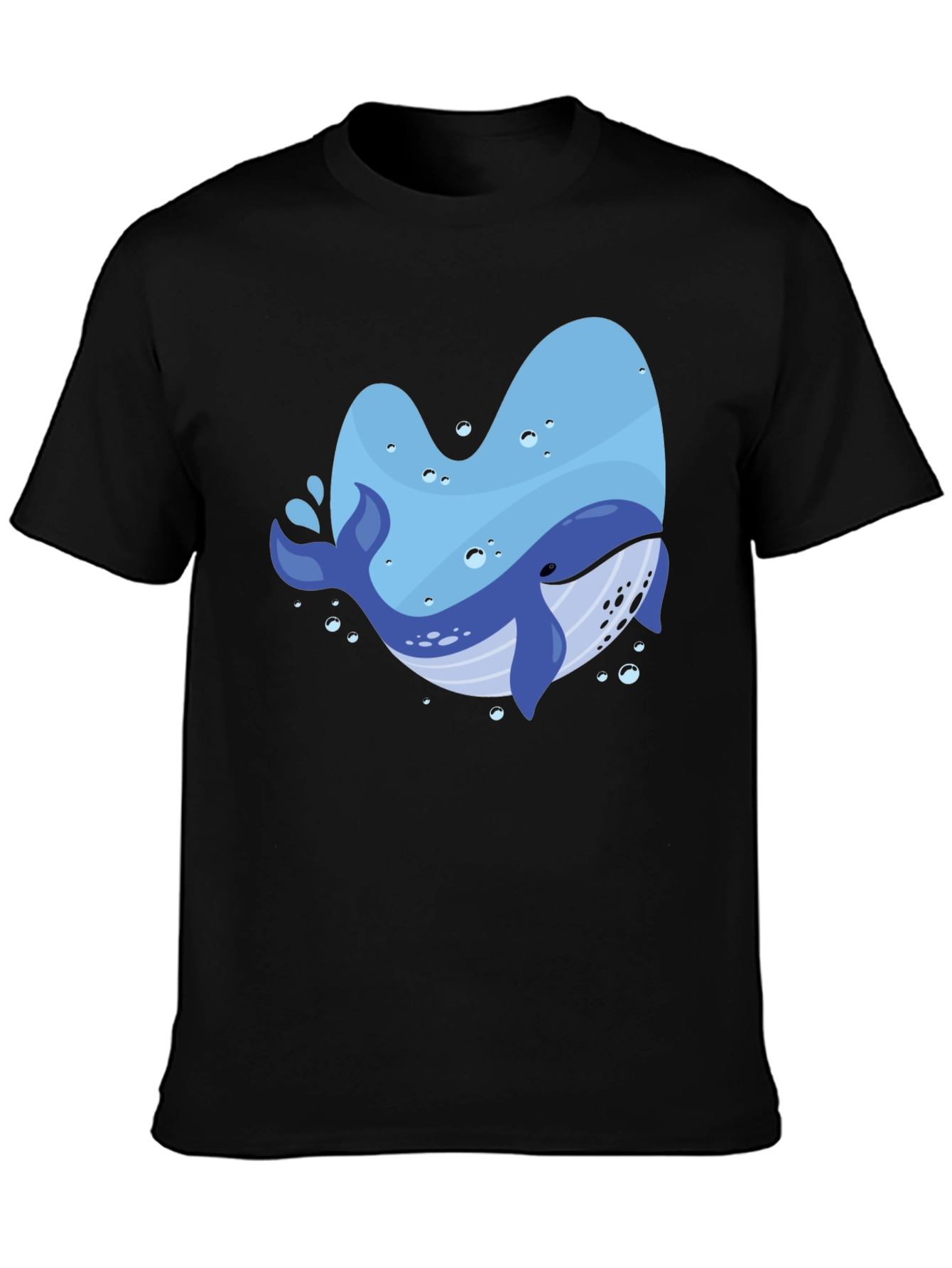 Whale Graphic Print Crew Neck T-Shirt