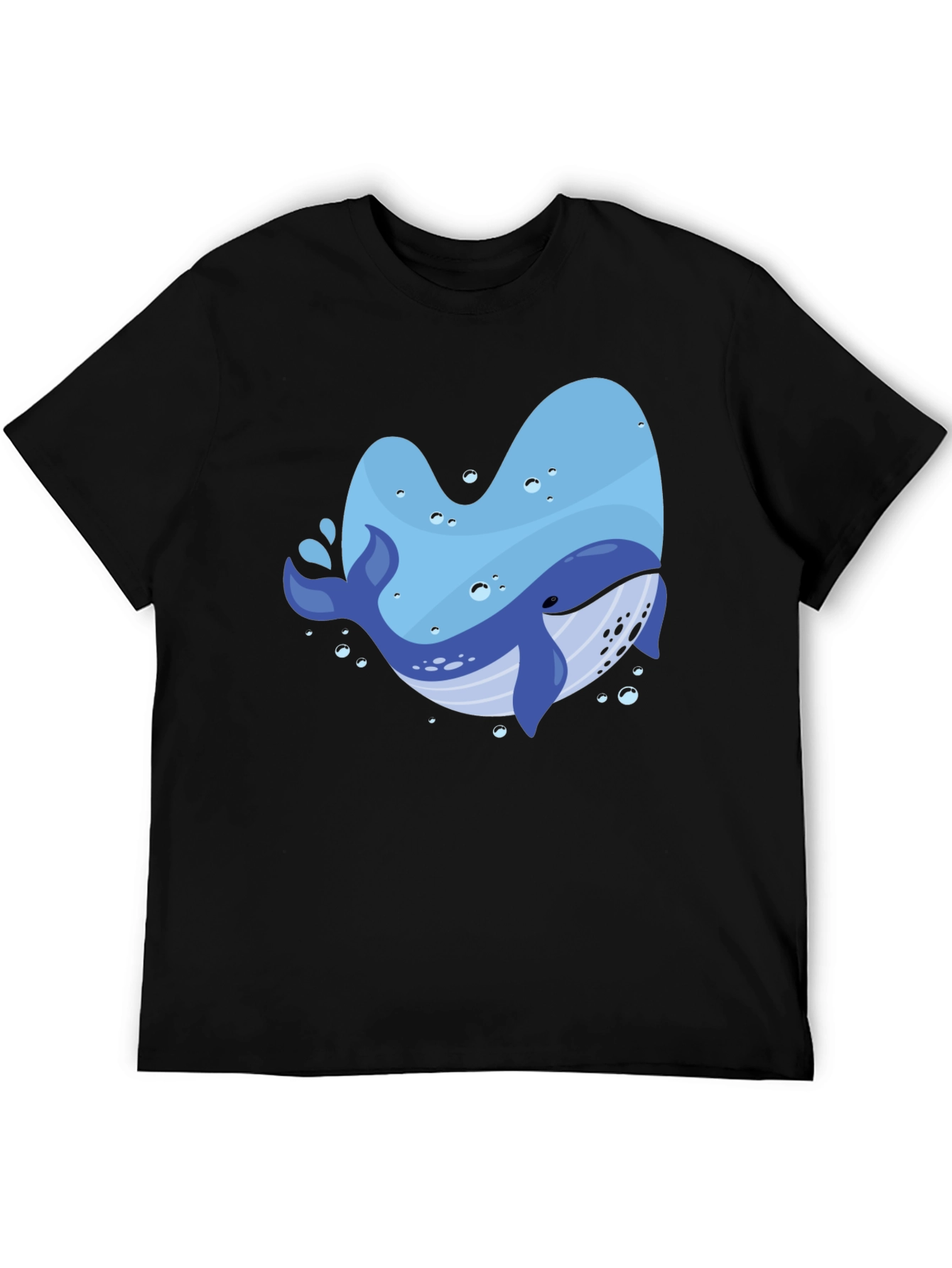 Whale Graphic Print Crew Neck T-Shirt