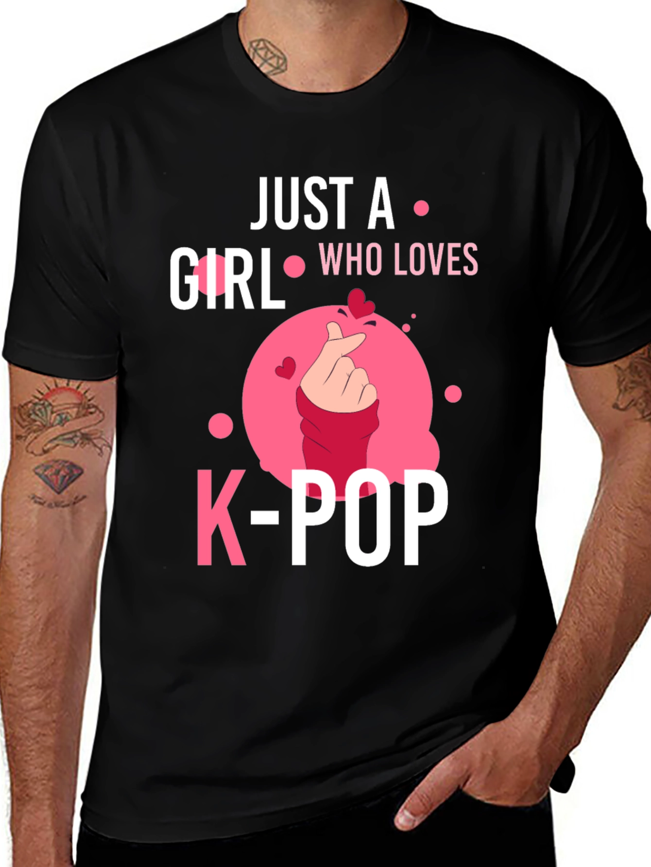 Just A Girl Who Loves K-POP Black T-Shirt