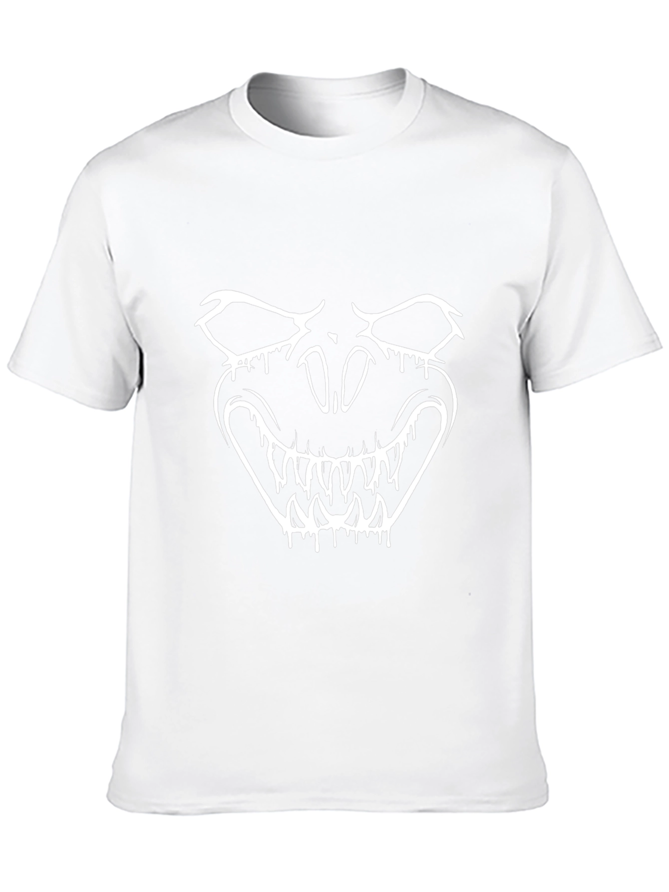 Mens Black Graphic Tee - Monster Face Design