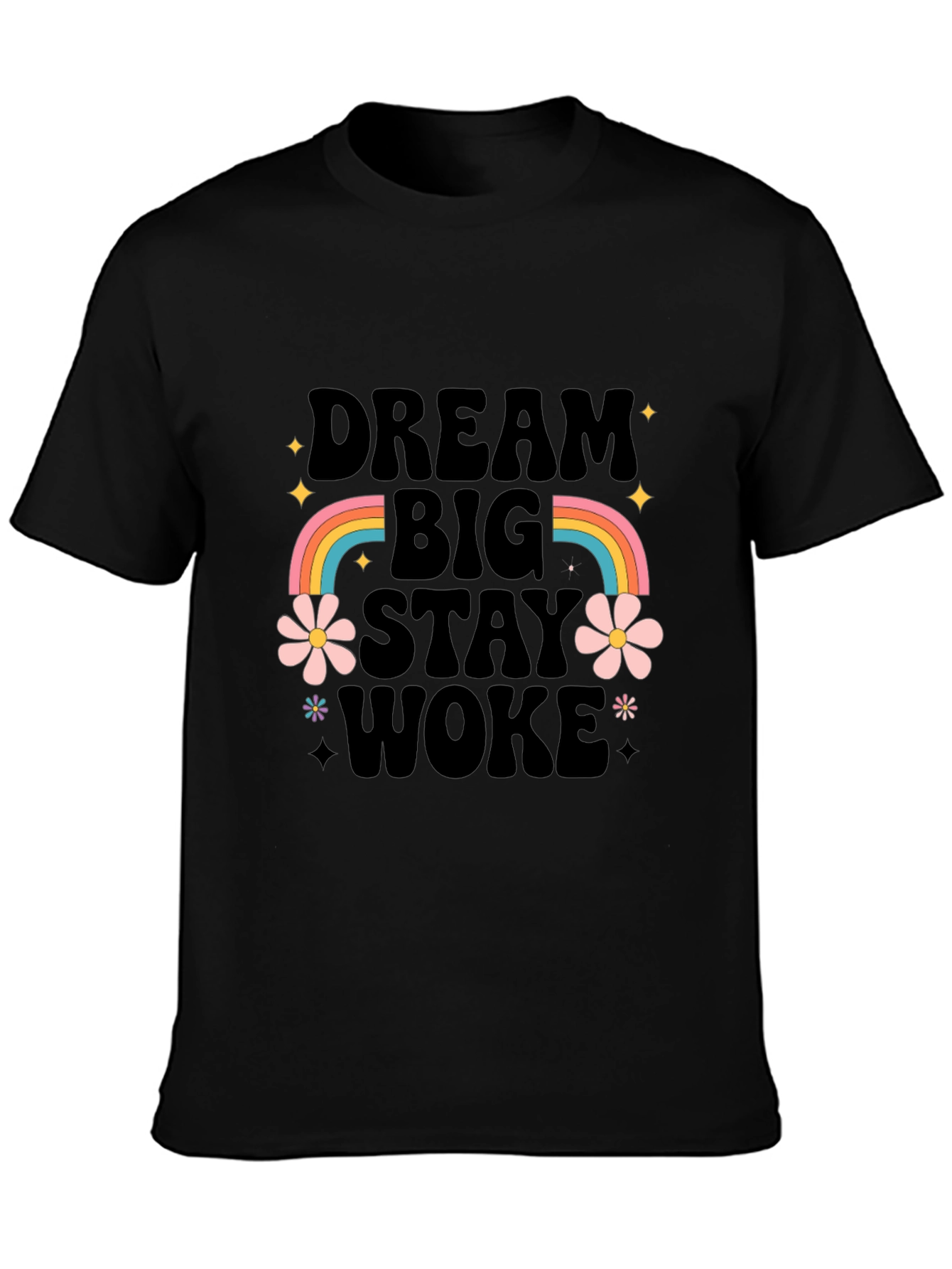 Dream Big Stay Woke Graphic Tee - Black