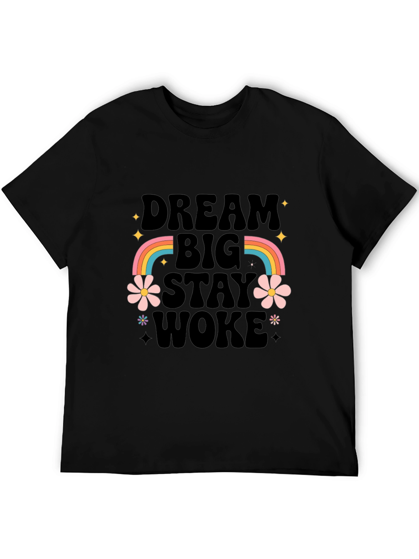 Dream Big Stay Woke Graphic Tee - Black