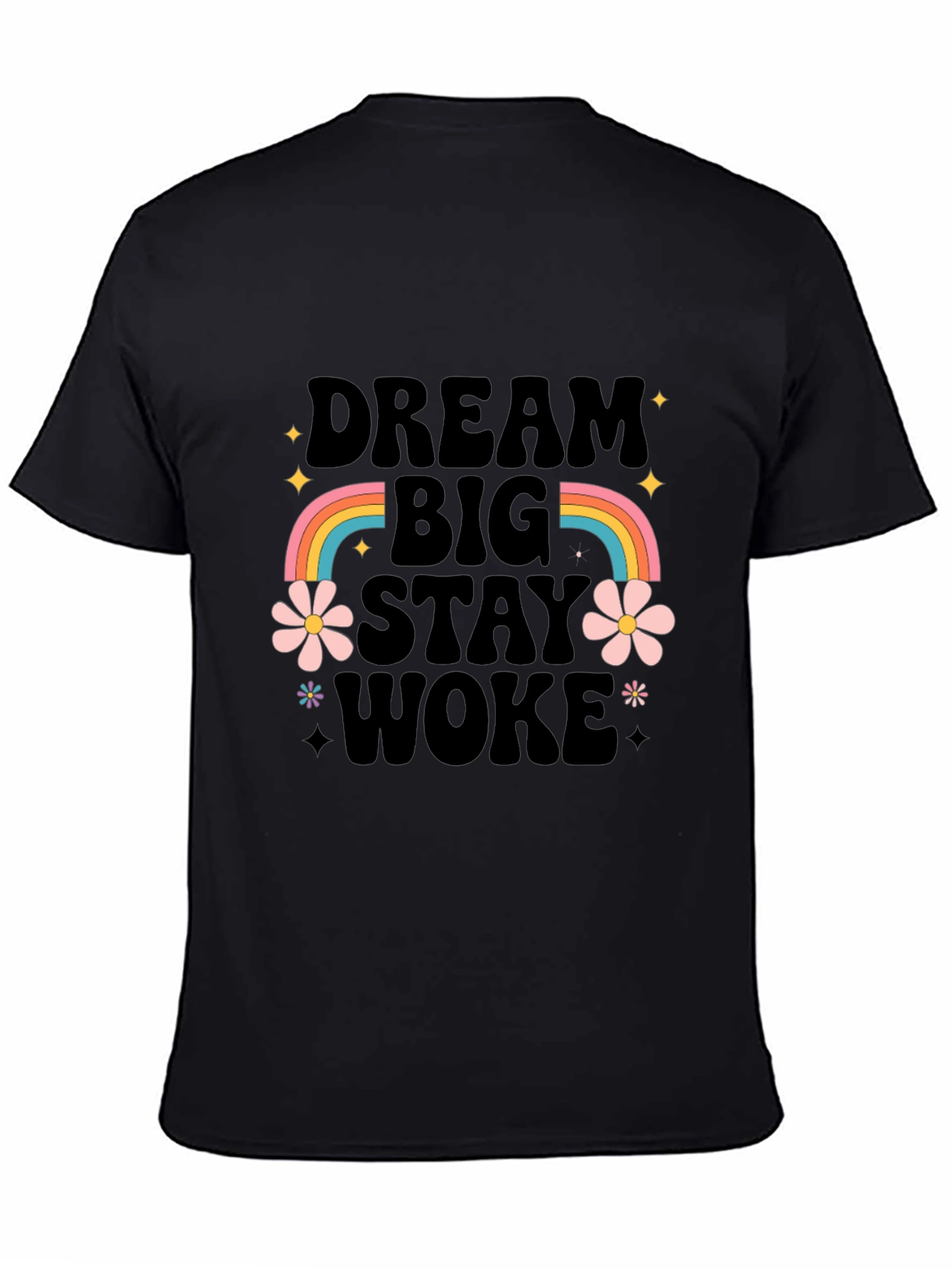 Dream Big Stay Woke Graphic Tee - Black