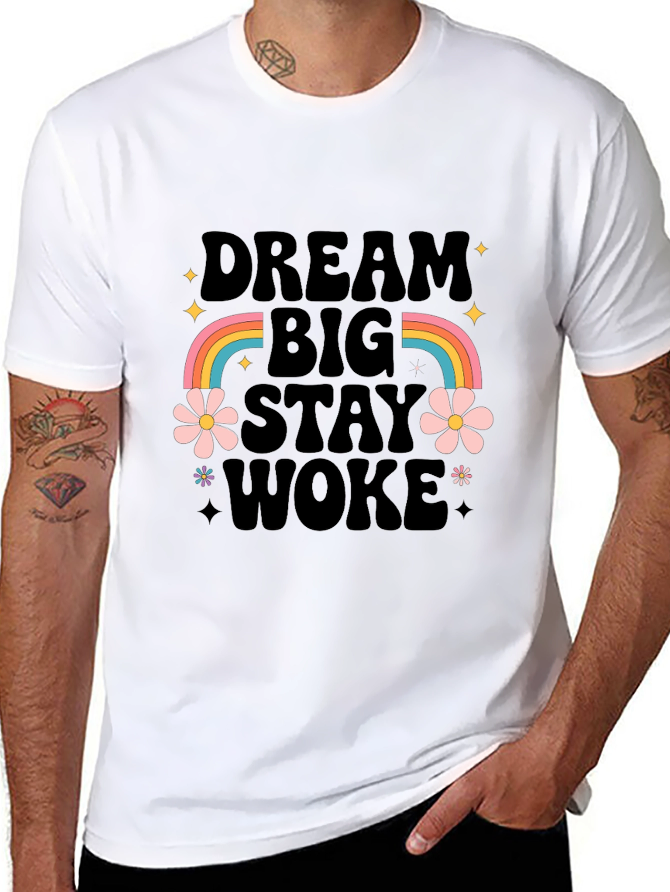 Dream Big Stay Woke Graphic Tee - Black