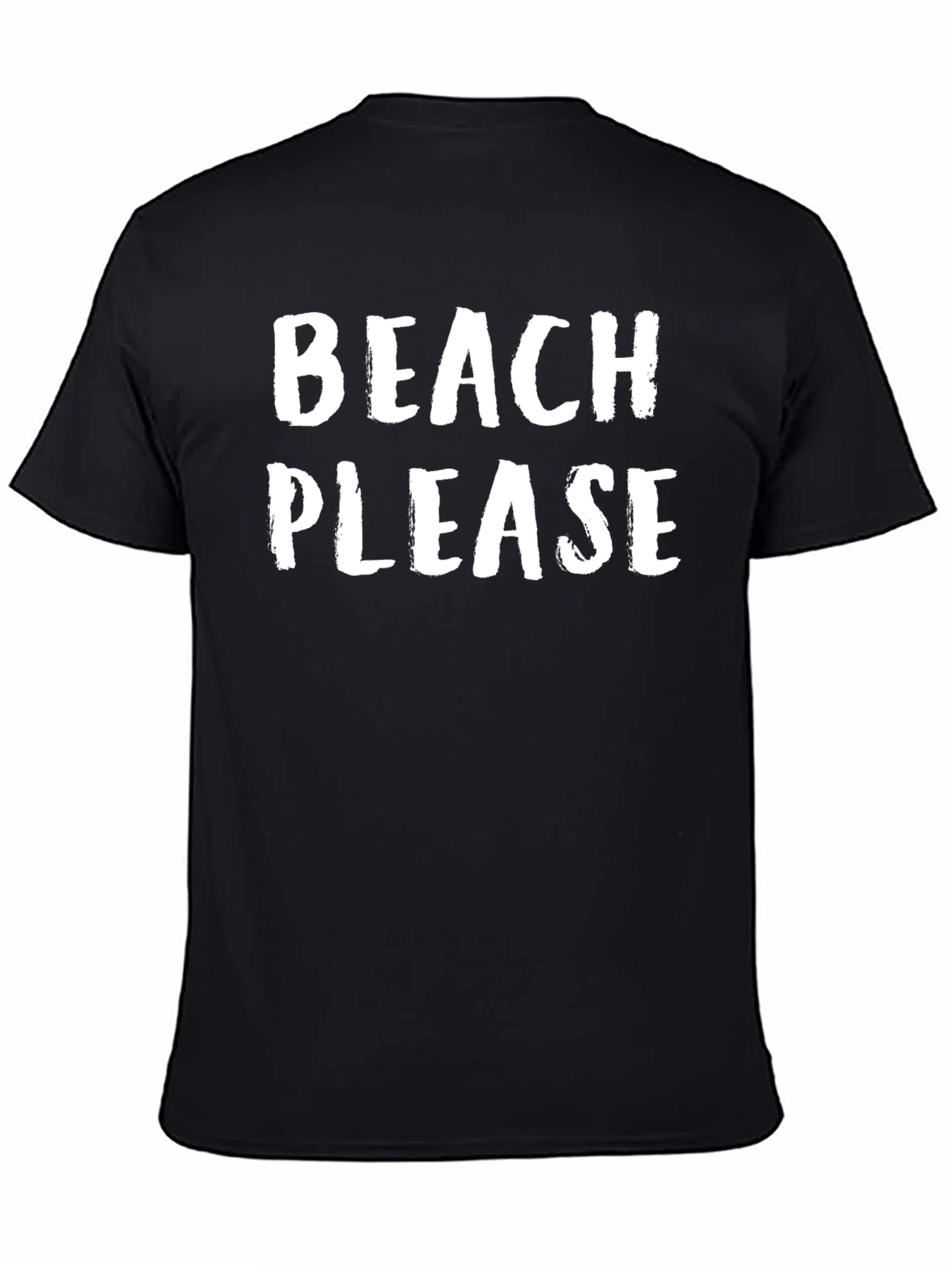 Beach Please Graphic Tee - Black Casual T-Shirt