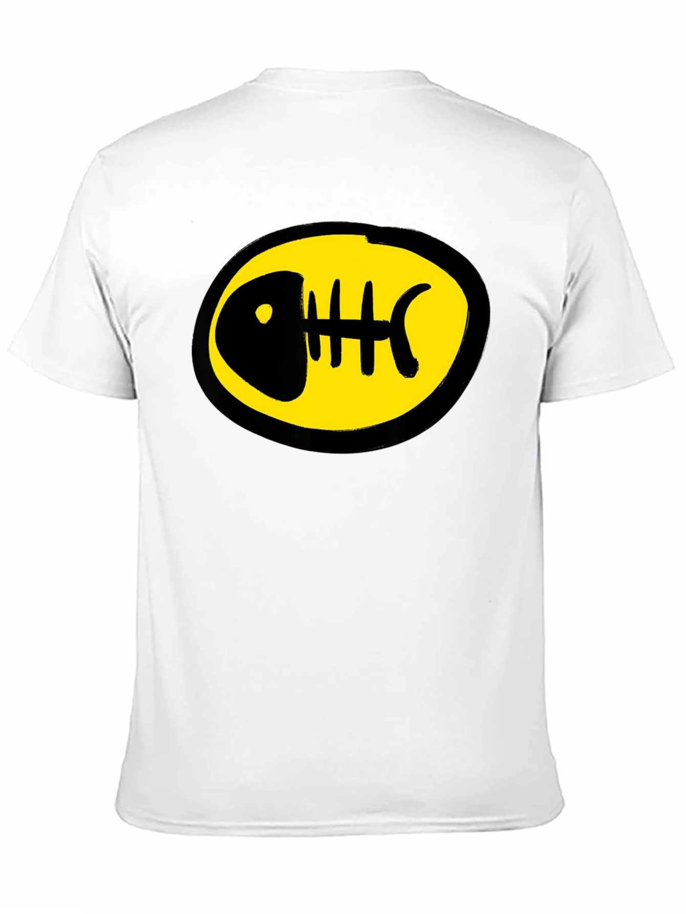 Black T-Shirt with Fishbone Design