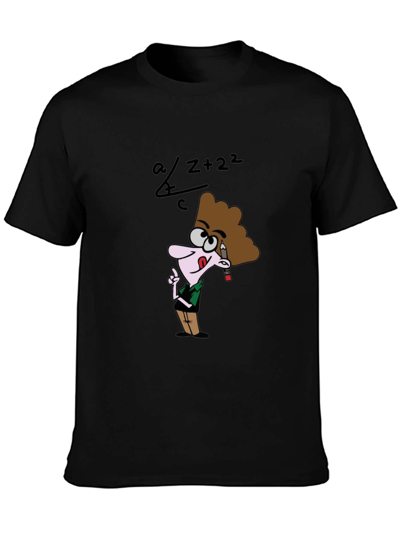 Cartoon Geek Math Humor Black T-Shirt