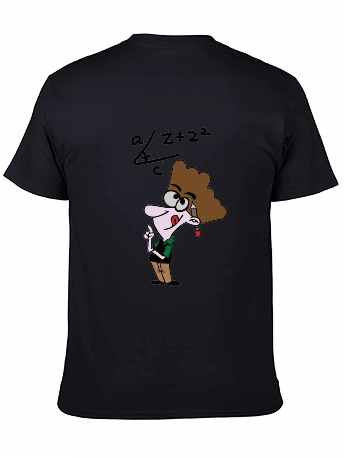 Cartoon Geek Math Humor Black T-Shirt