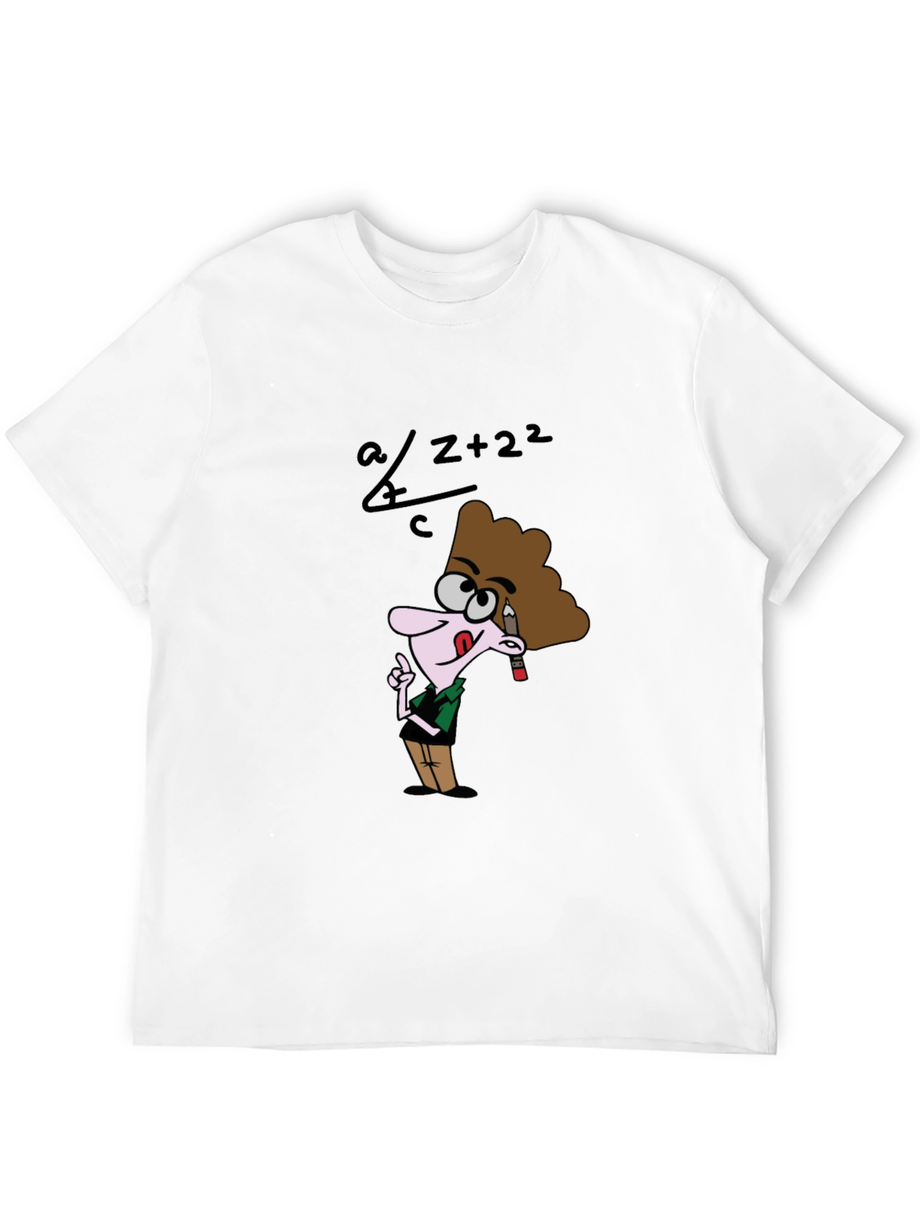 Cartoon Geek Math Humor Black T-Shirt