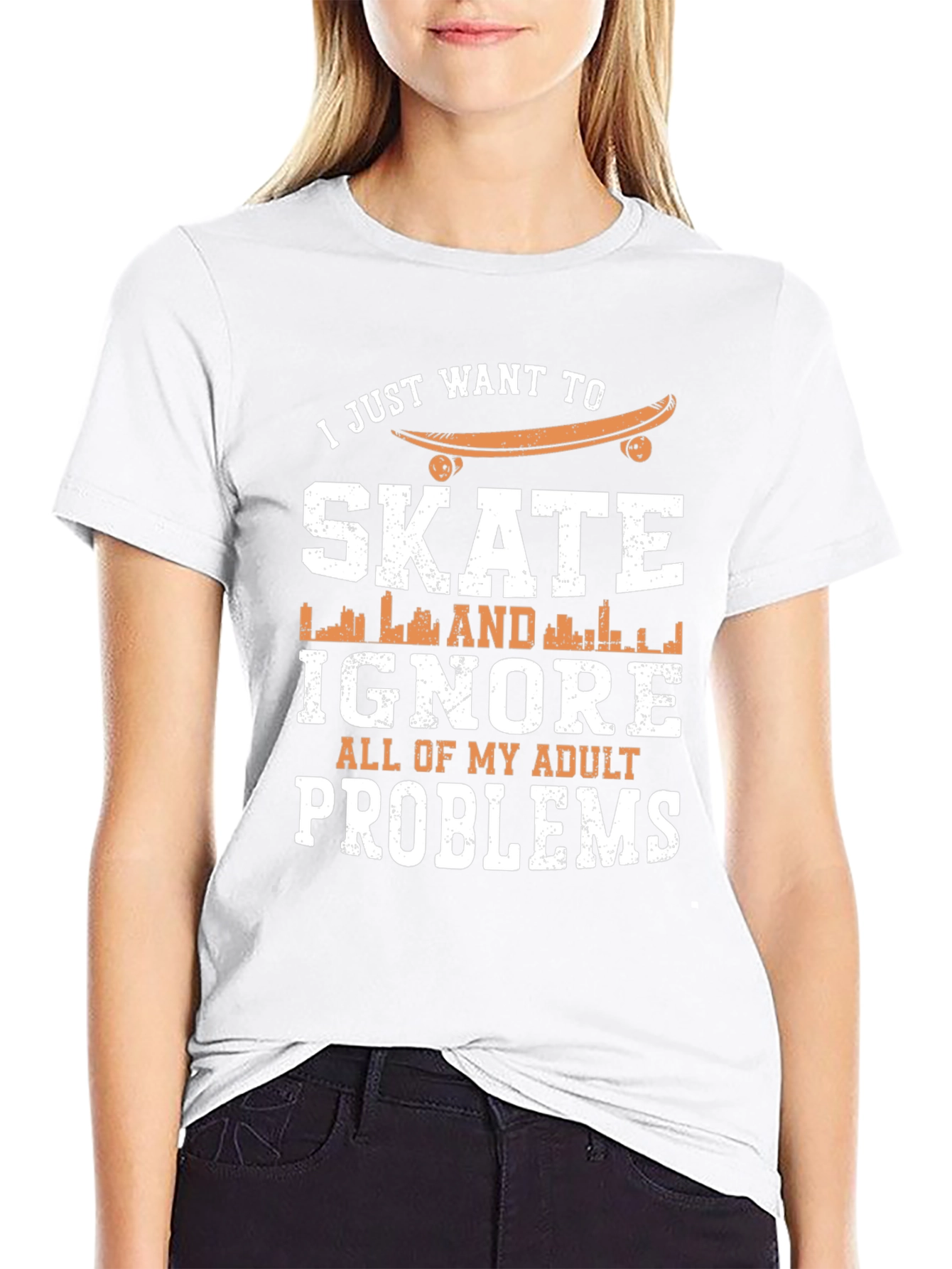 Skate & Ignore Adult Problems T-Shirt