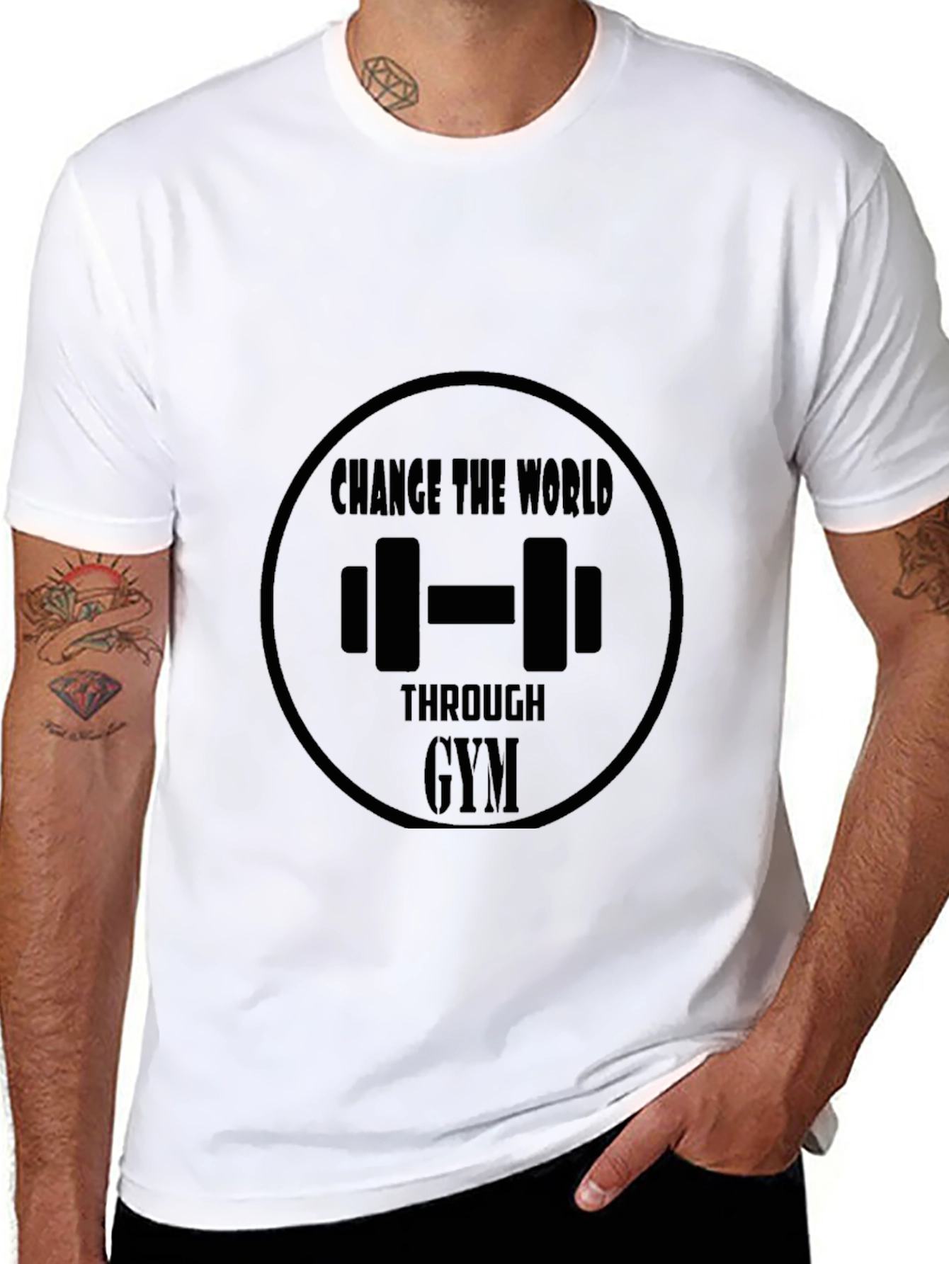 Change the World Through Gym Black T-Shirt