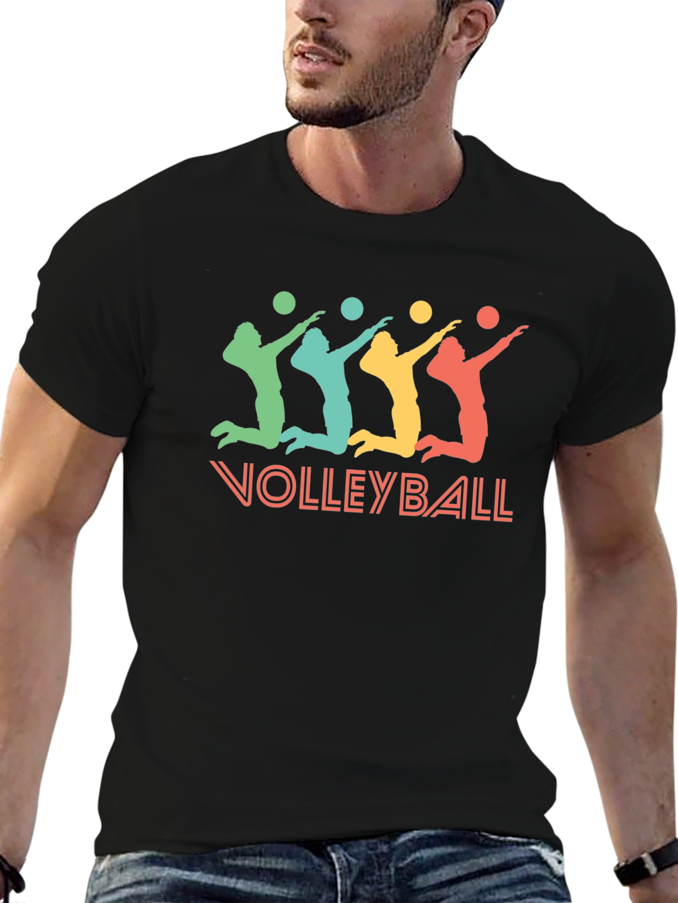 Volleyball Graphic T-Shirt - Black