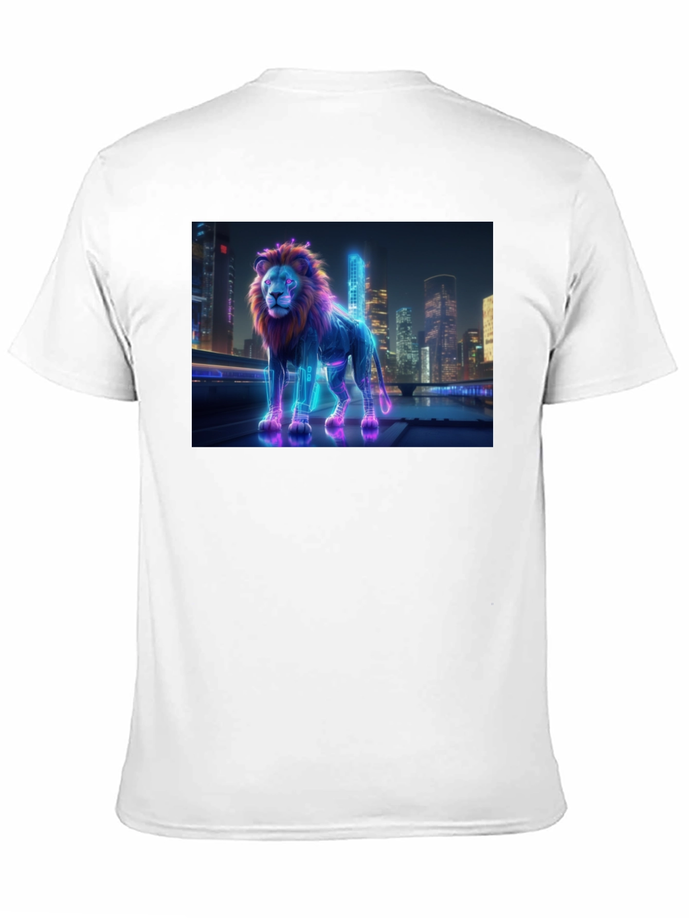 Neon Lion Cityscape T-Shirt