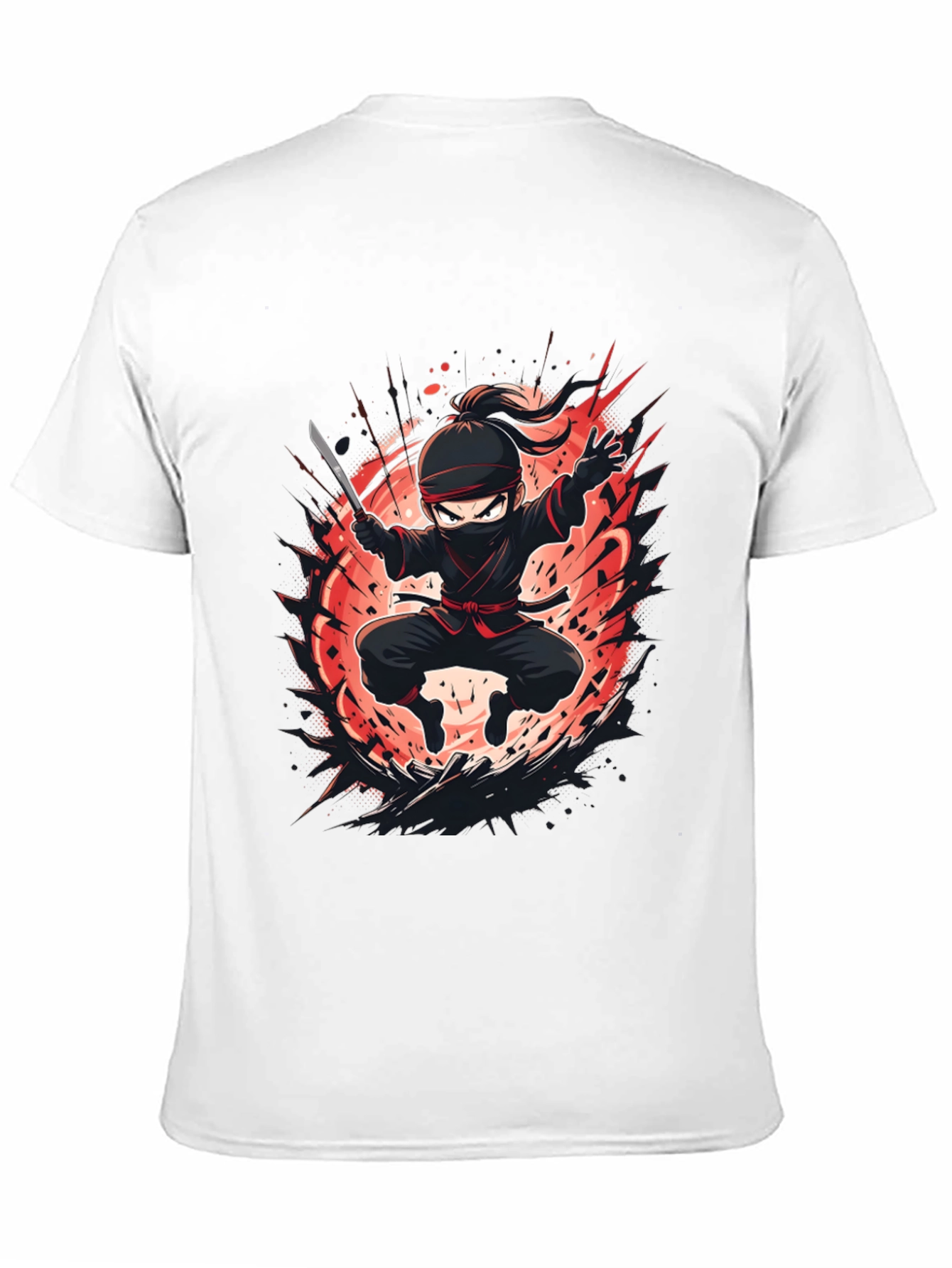 Ninja Warrior Graphic Tee - Black Cotton Blend