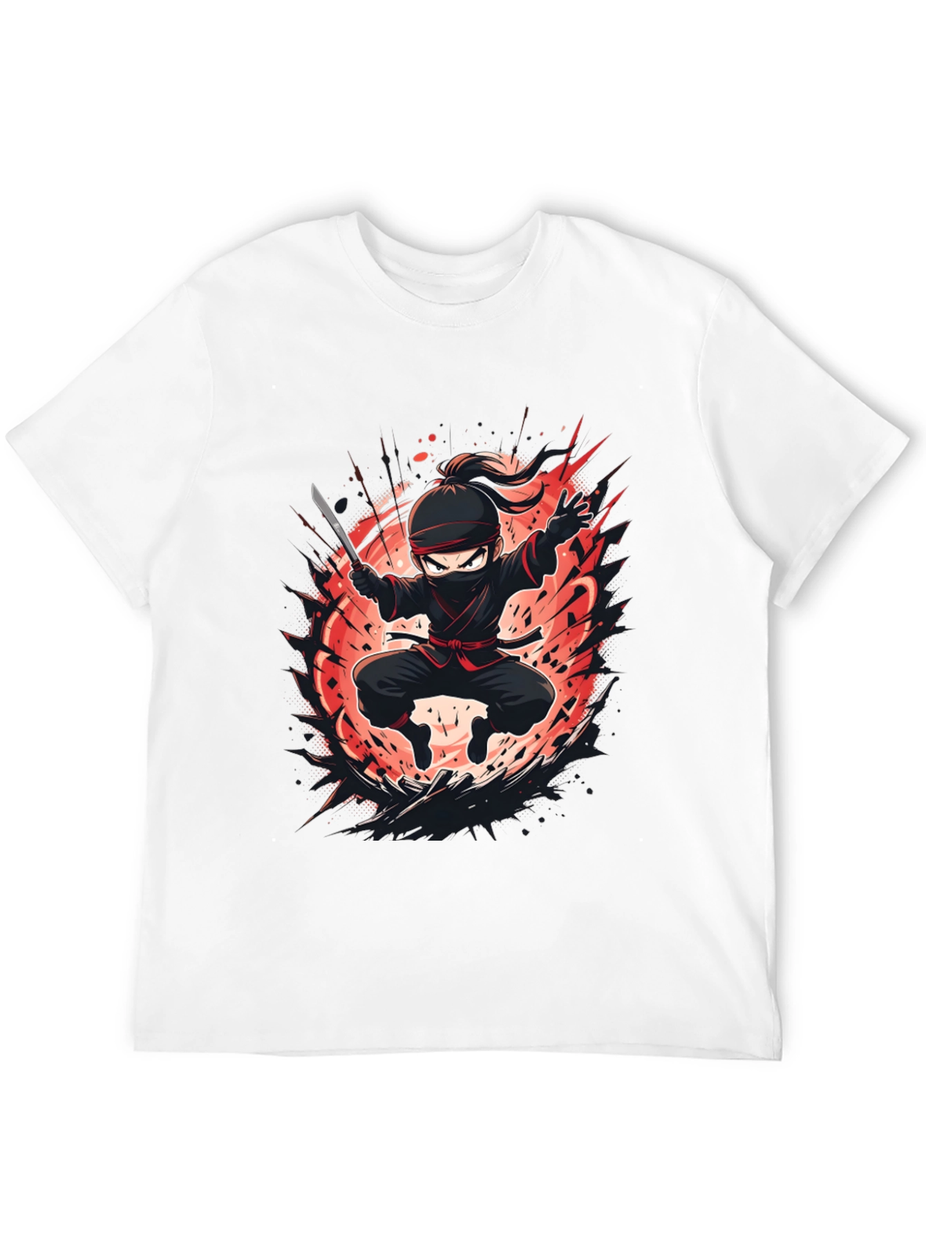 Ninja Warrior Graphic Tee - Black Cotton Blend