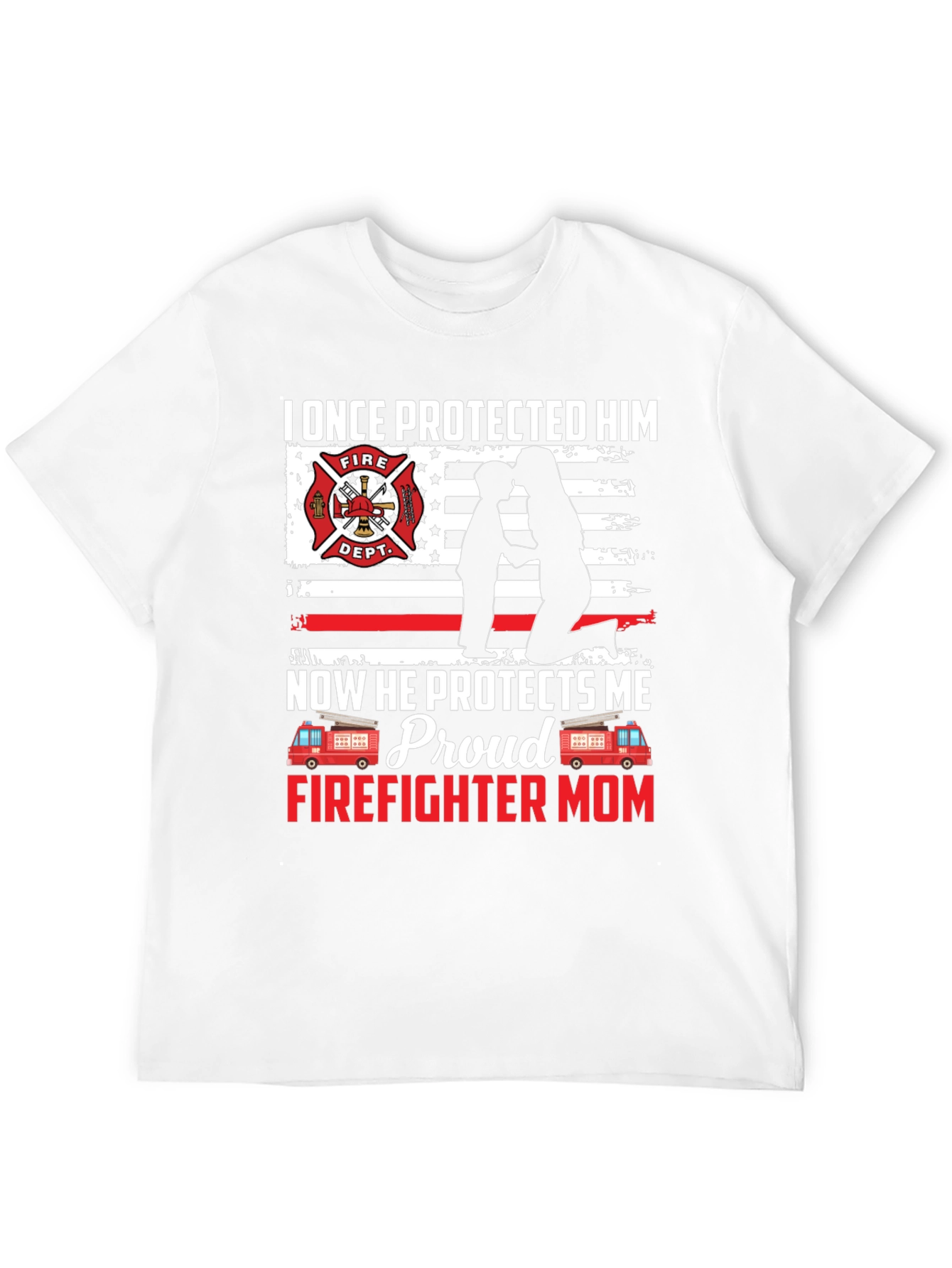 Proud Firefighter Mom Graphic T-Shirt