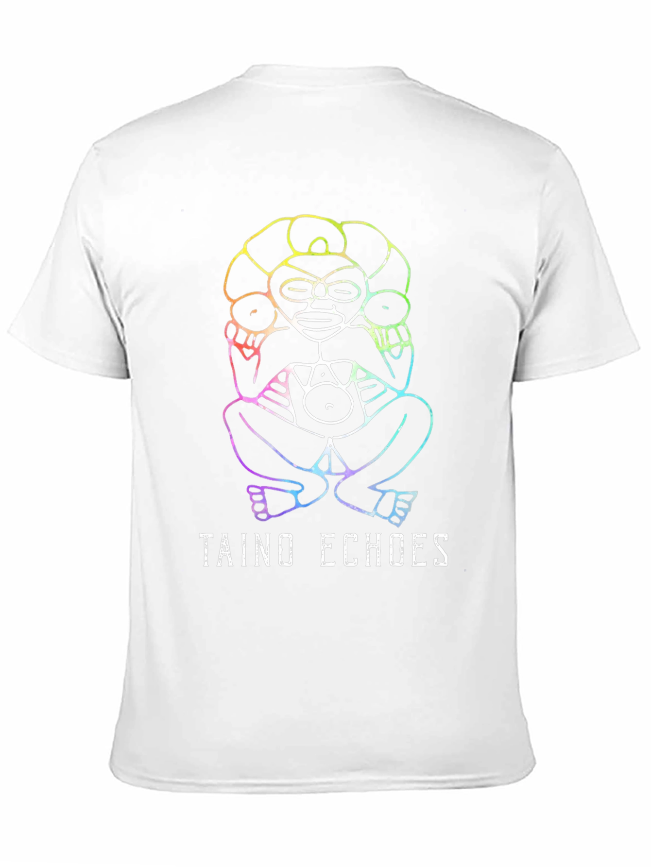 Taino Echoes Rainbow Graphic Black Tee