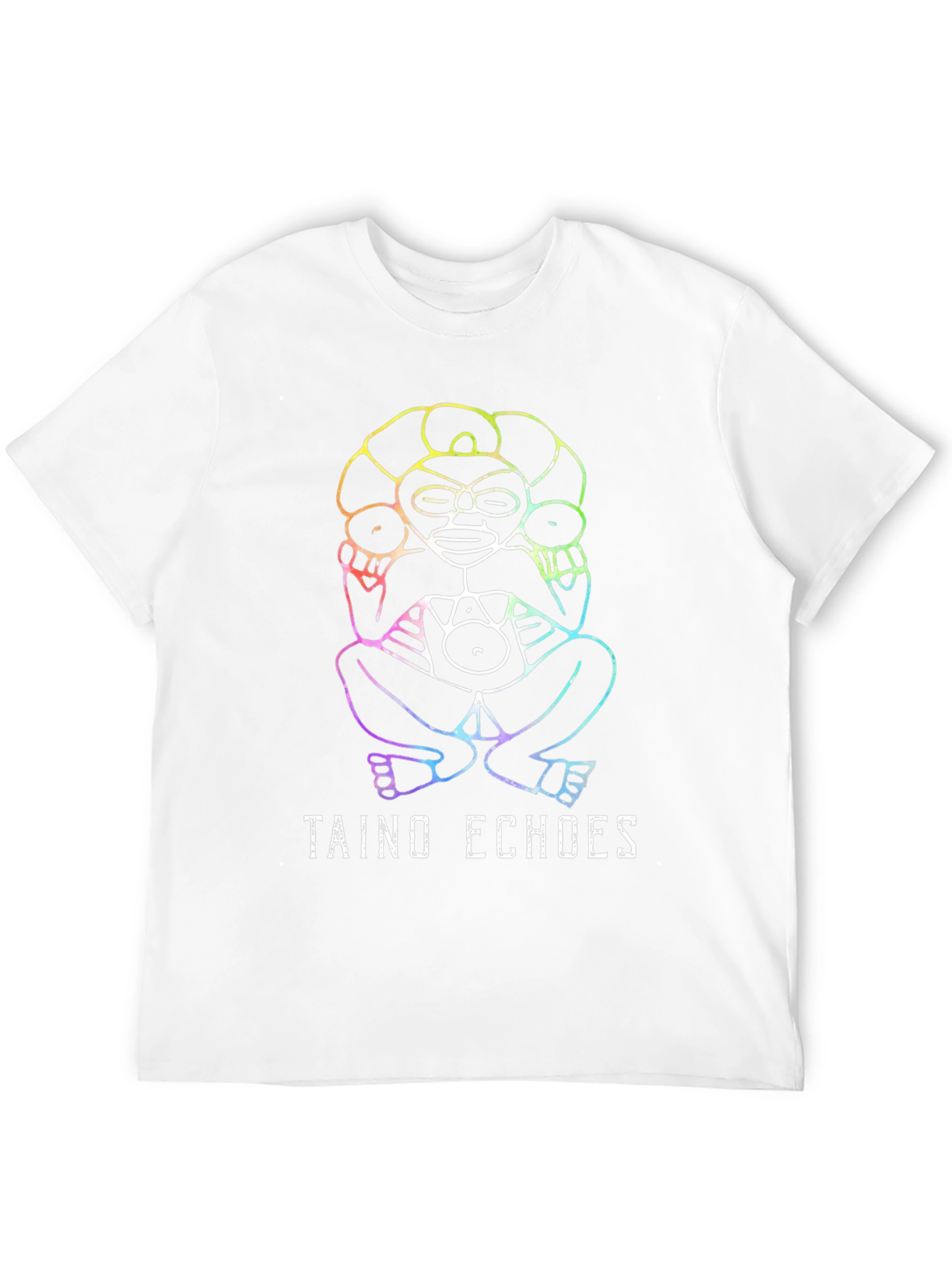 Taino Echoes Rainbow Graphic Black Tee