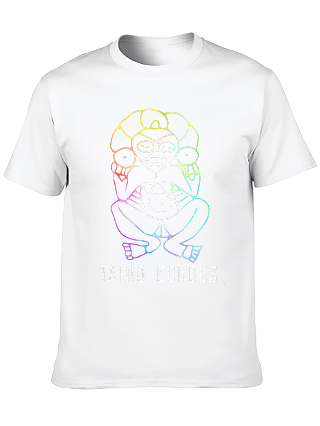 Taino Echoes Rainbow Graphic Black Tee