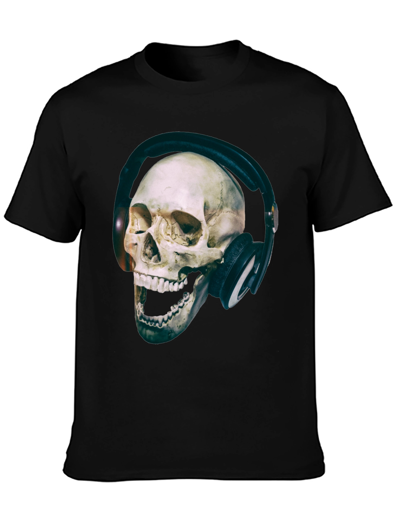 Skull with Headphones Graphic T-Shirt