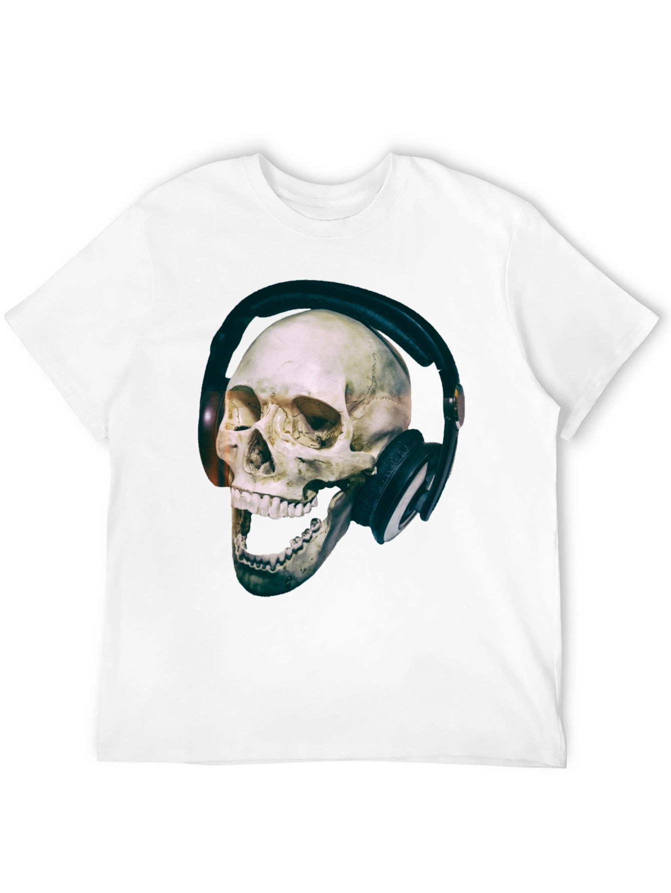 Skull with Headphones Graphic T-Shirt