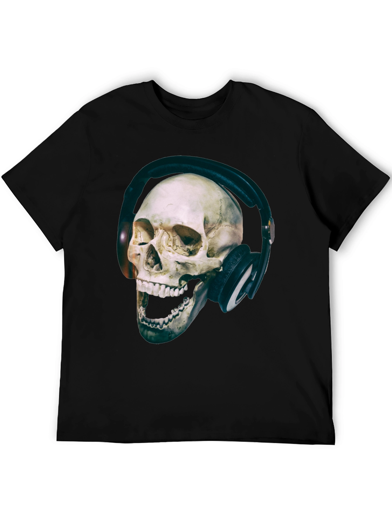 Skull with Headphones Graphic T-Shirt