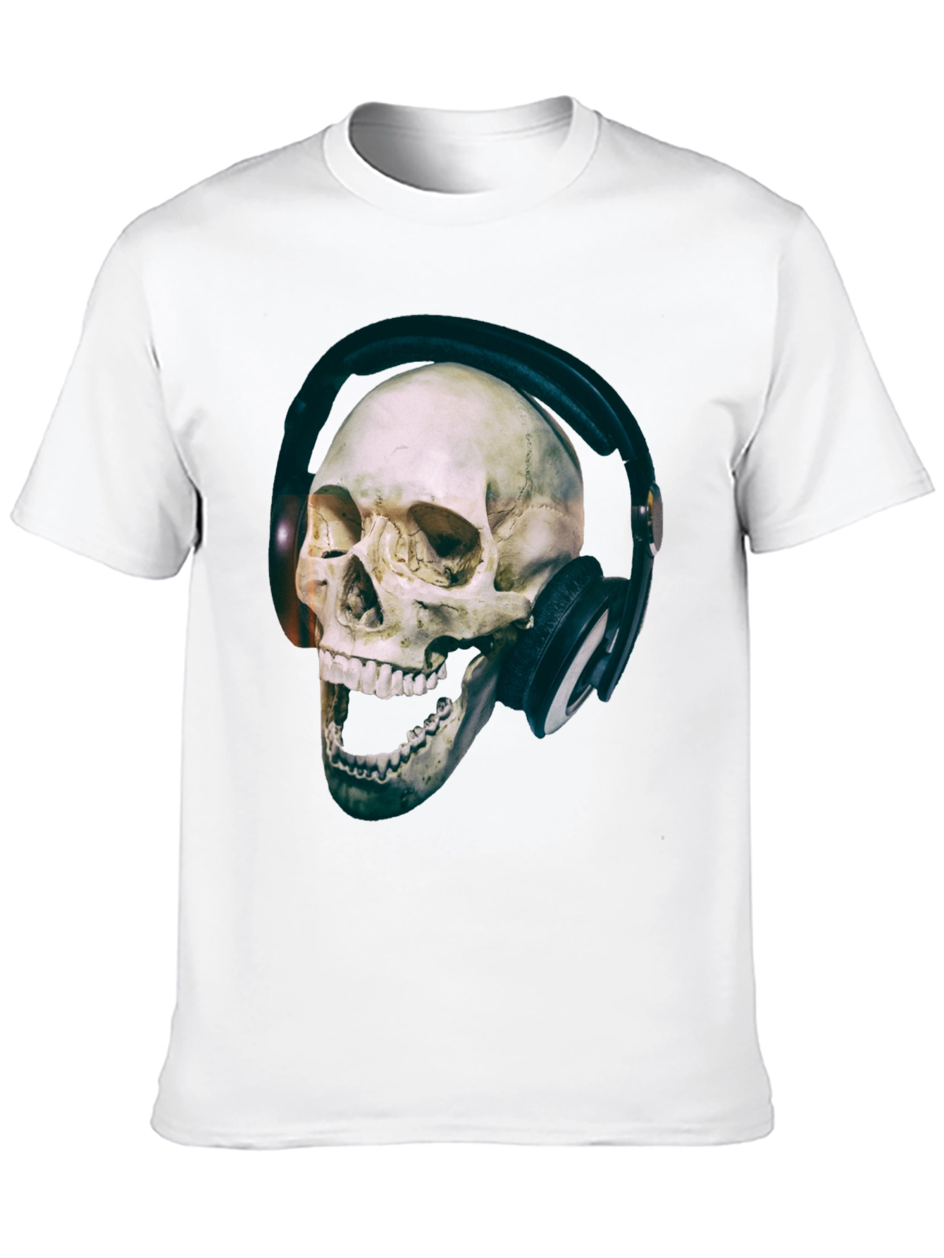 Skull with Headphones Graphic T-Shirt