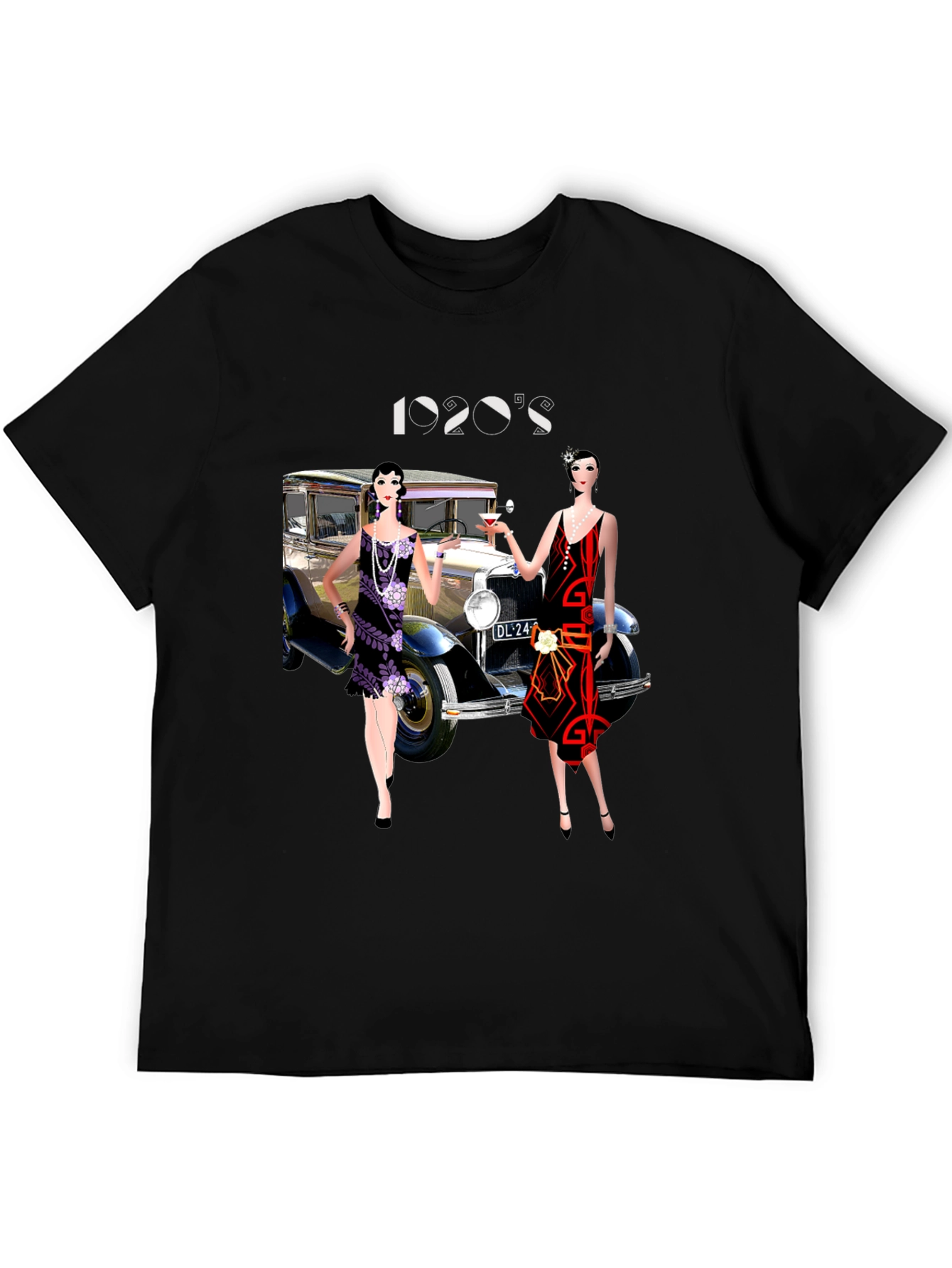 1920s Flapper Car Graphic Tee