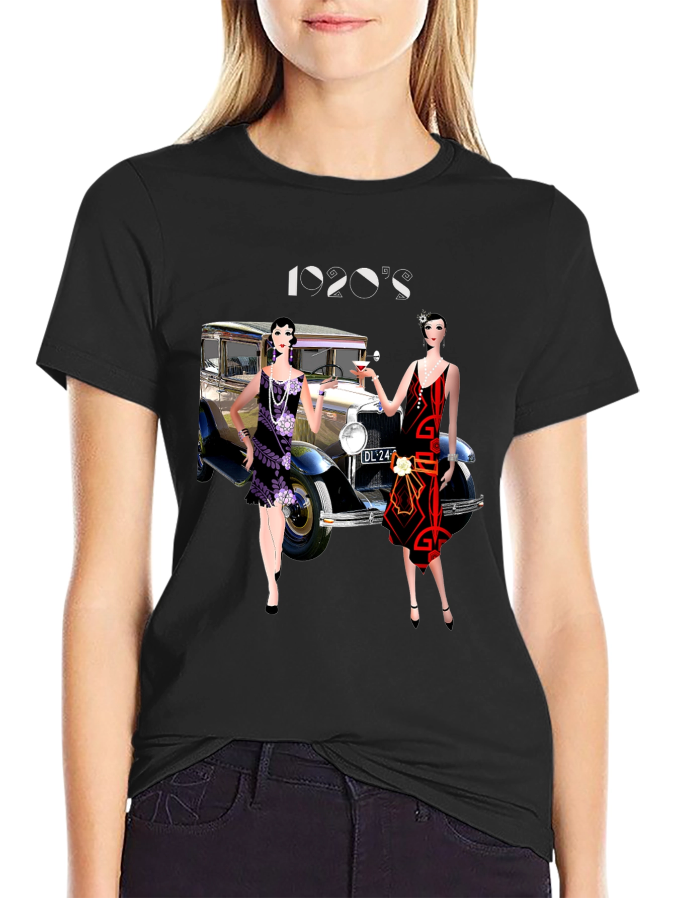 1920s Flapper Car Graphic Tee