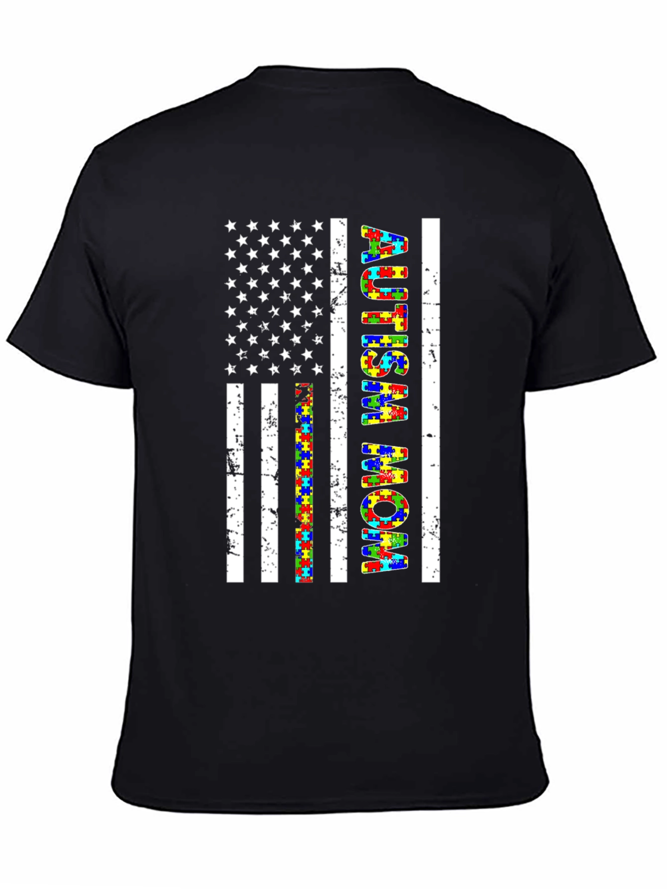 Autism Mom American Flag T-Shirt
