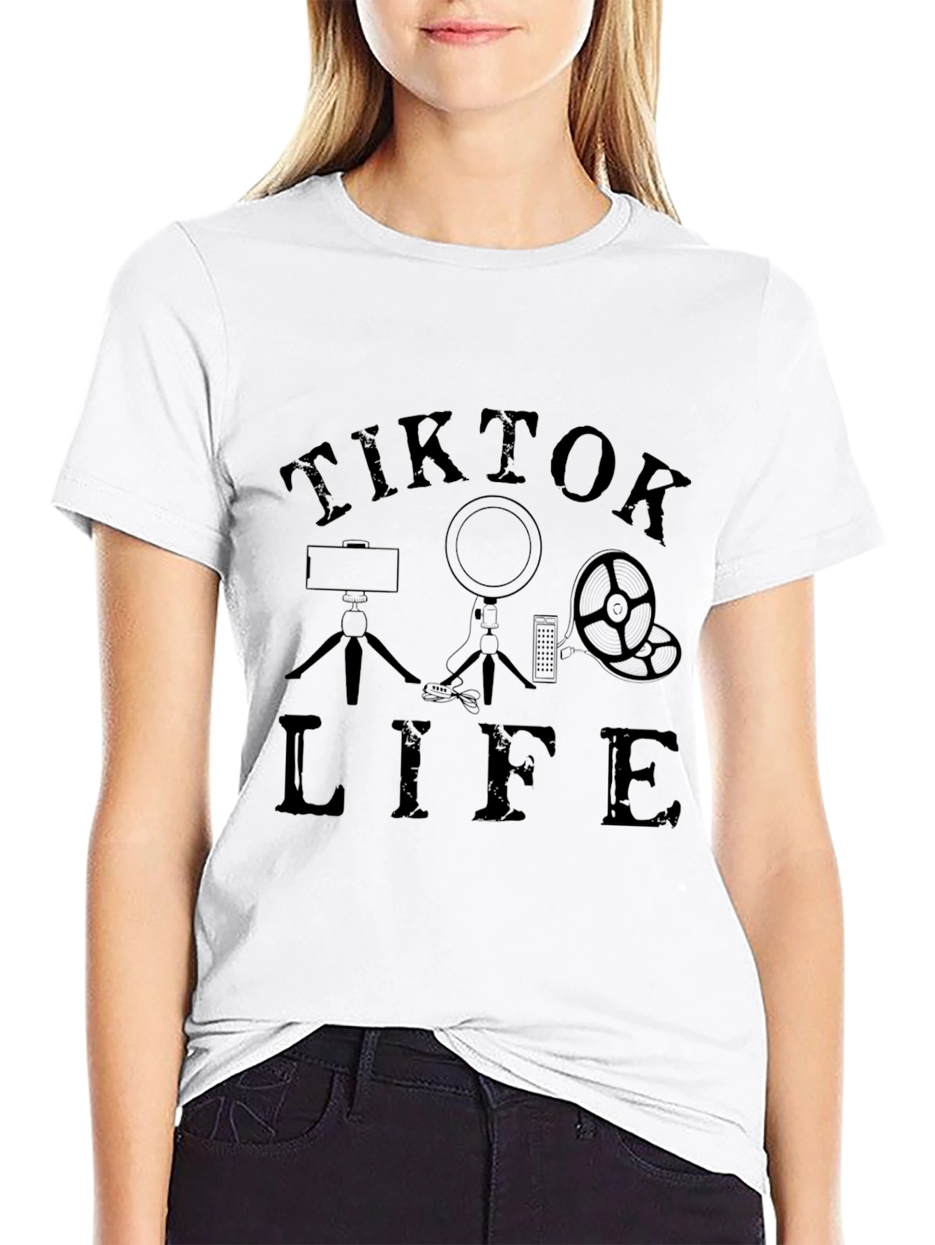 TikTok Life Black T-Shirt