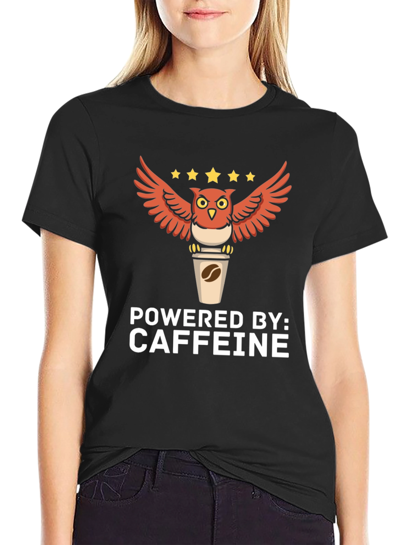 Caffeine Powered Owl T-Shirt