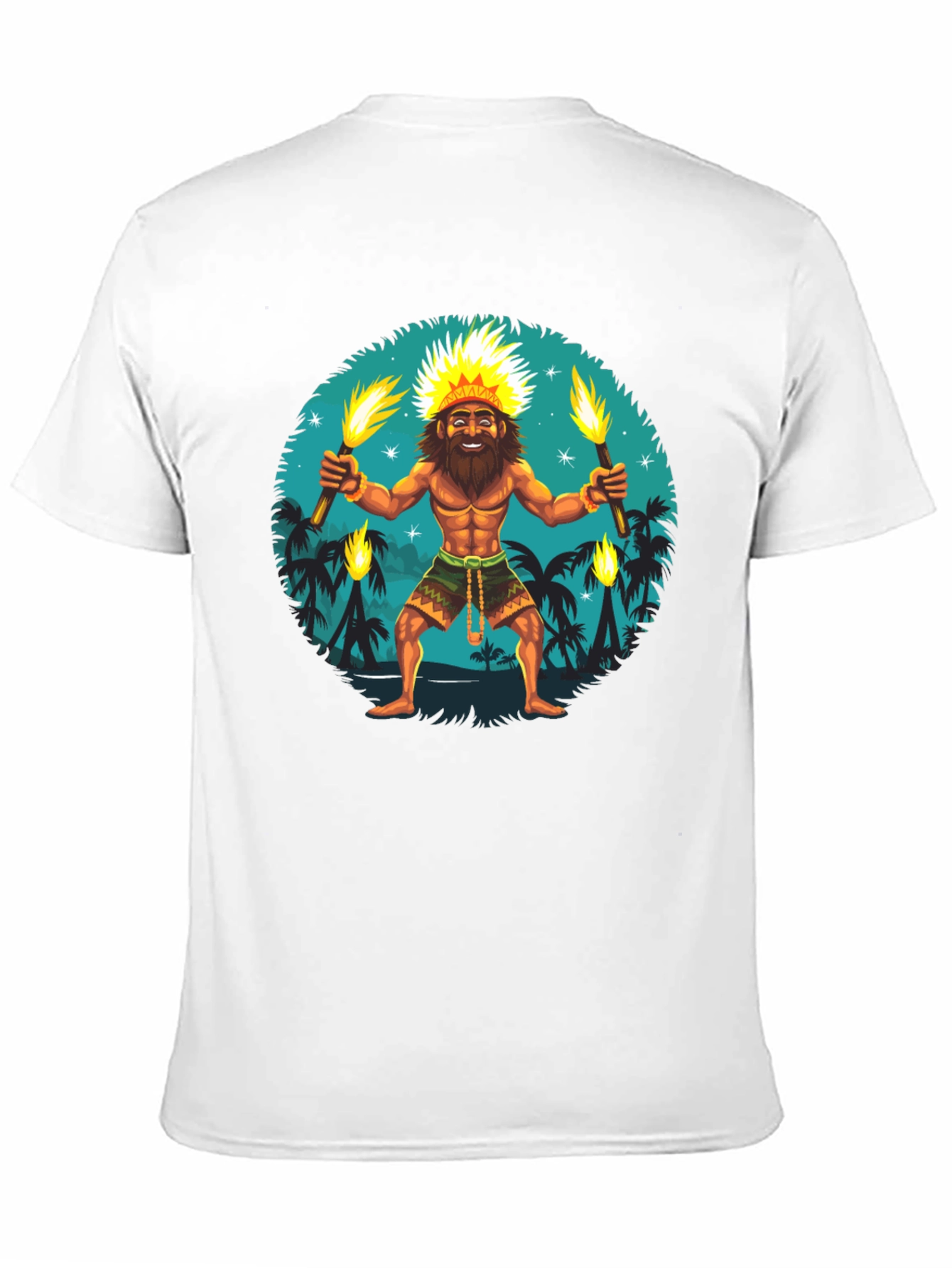 Island King T-Shirt: Tropical Torchbearer Design