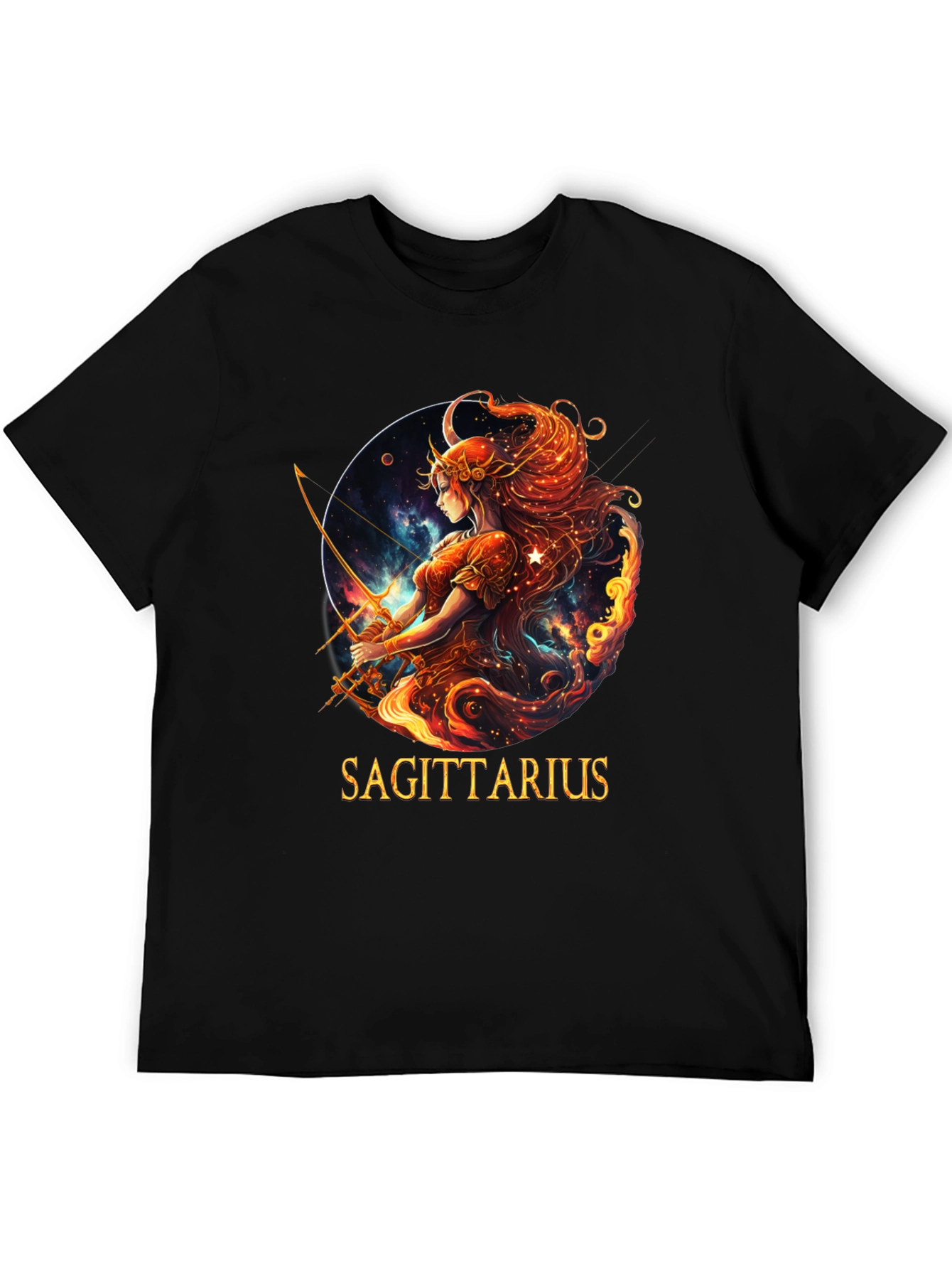 Sagittarius Zodiac Graphic Tee - Black