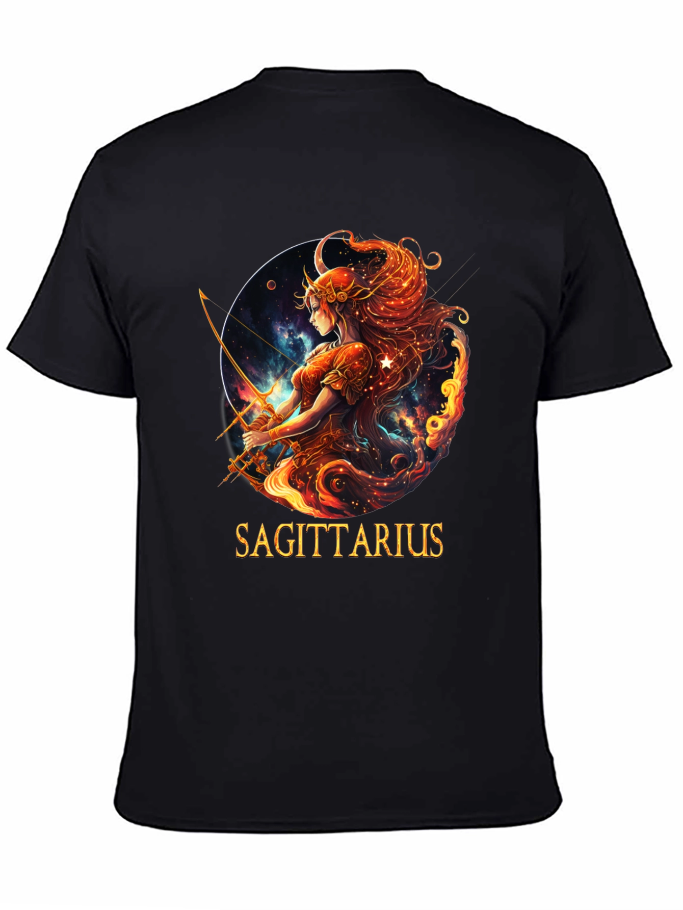 Sagittarius Zodiac Graphic Tee - Black