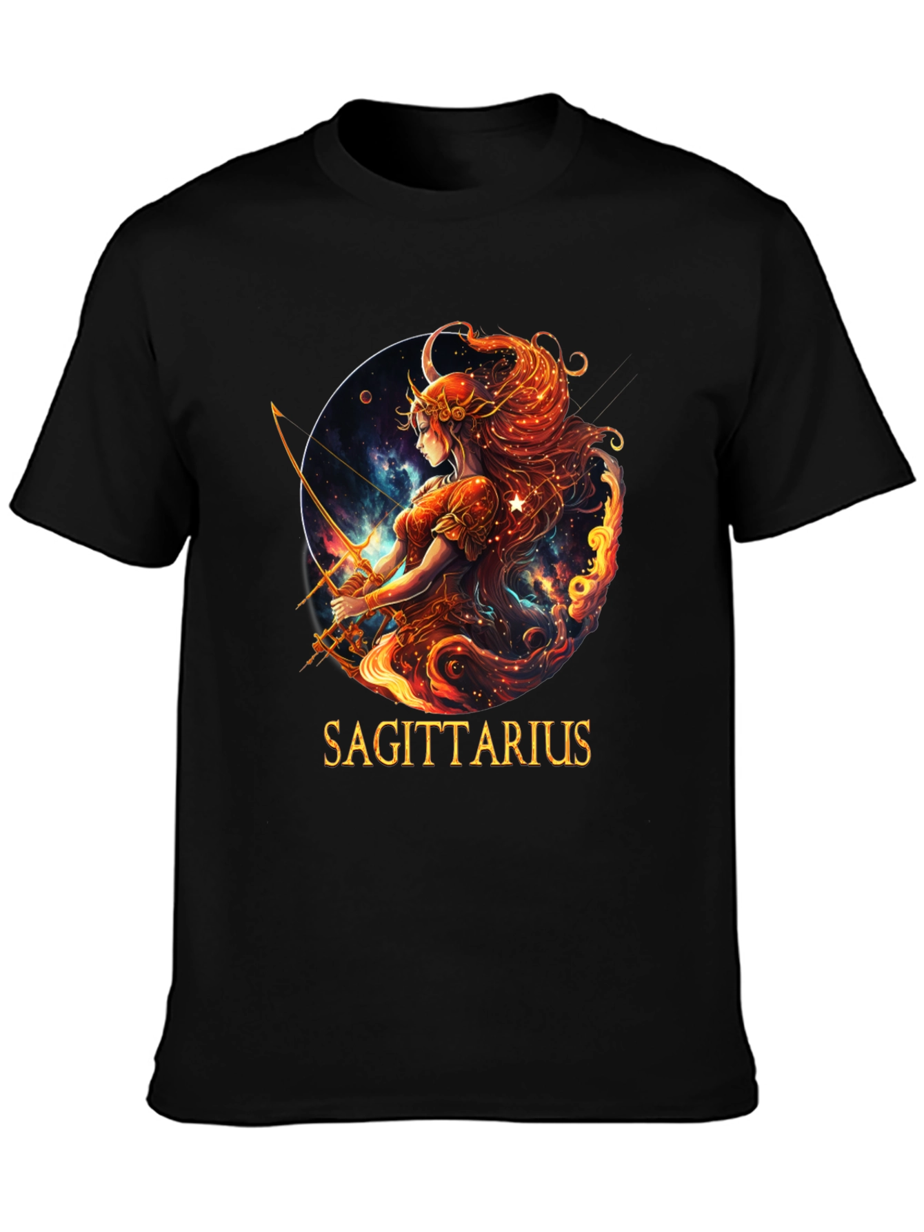 Sagittarius Zodiac Graphic Tee - Black