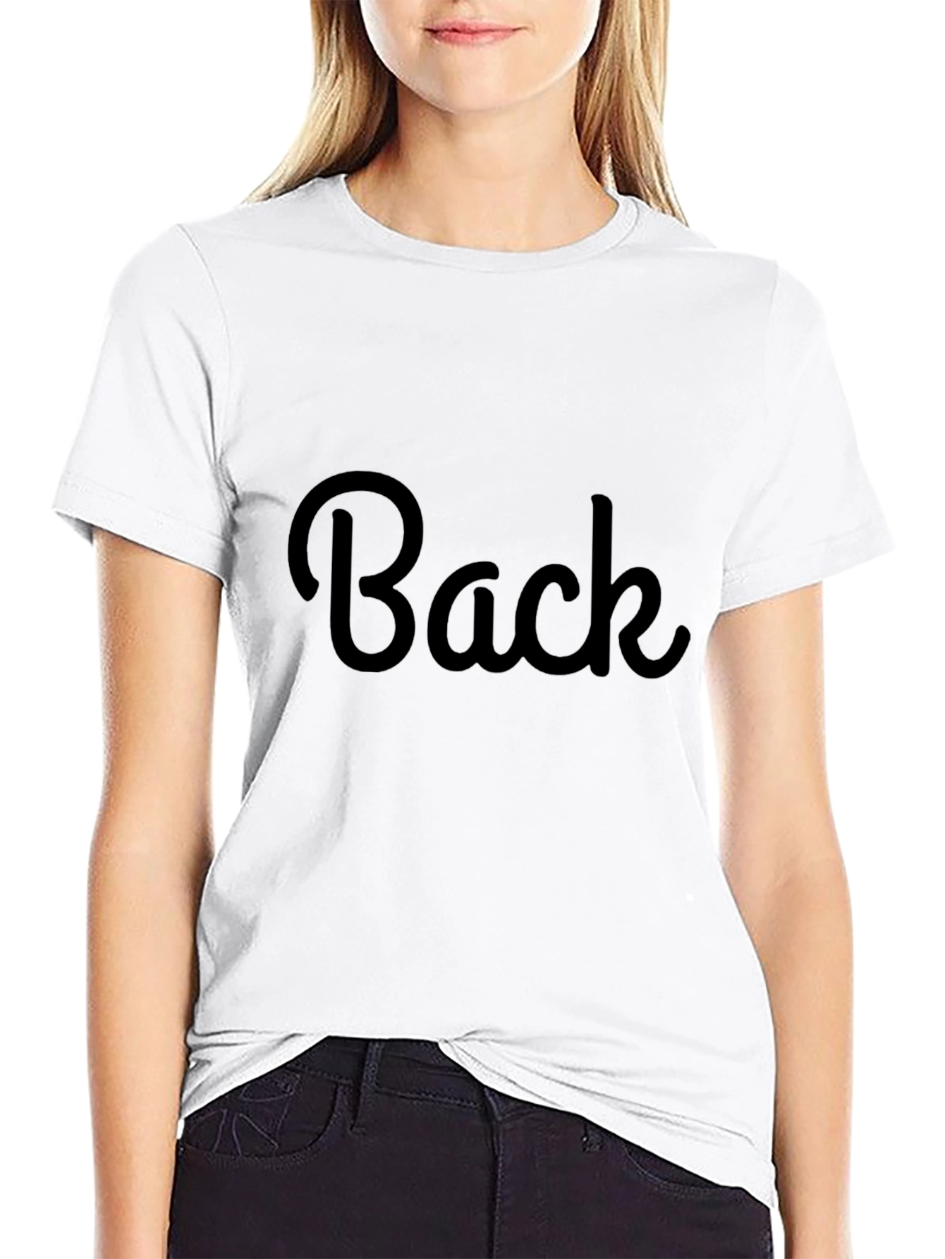 Mens Black Back Graphic T-Shirt Casual Style