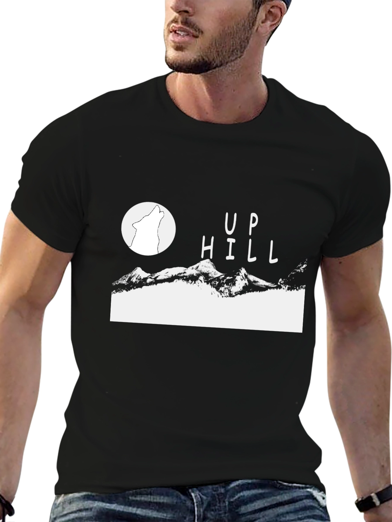 Black Uphill Wolf Graphic Tee