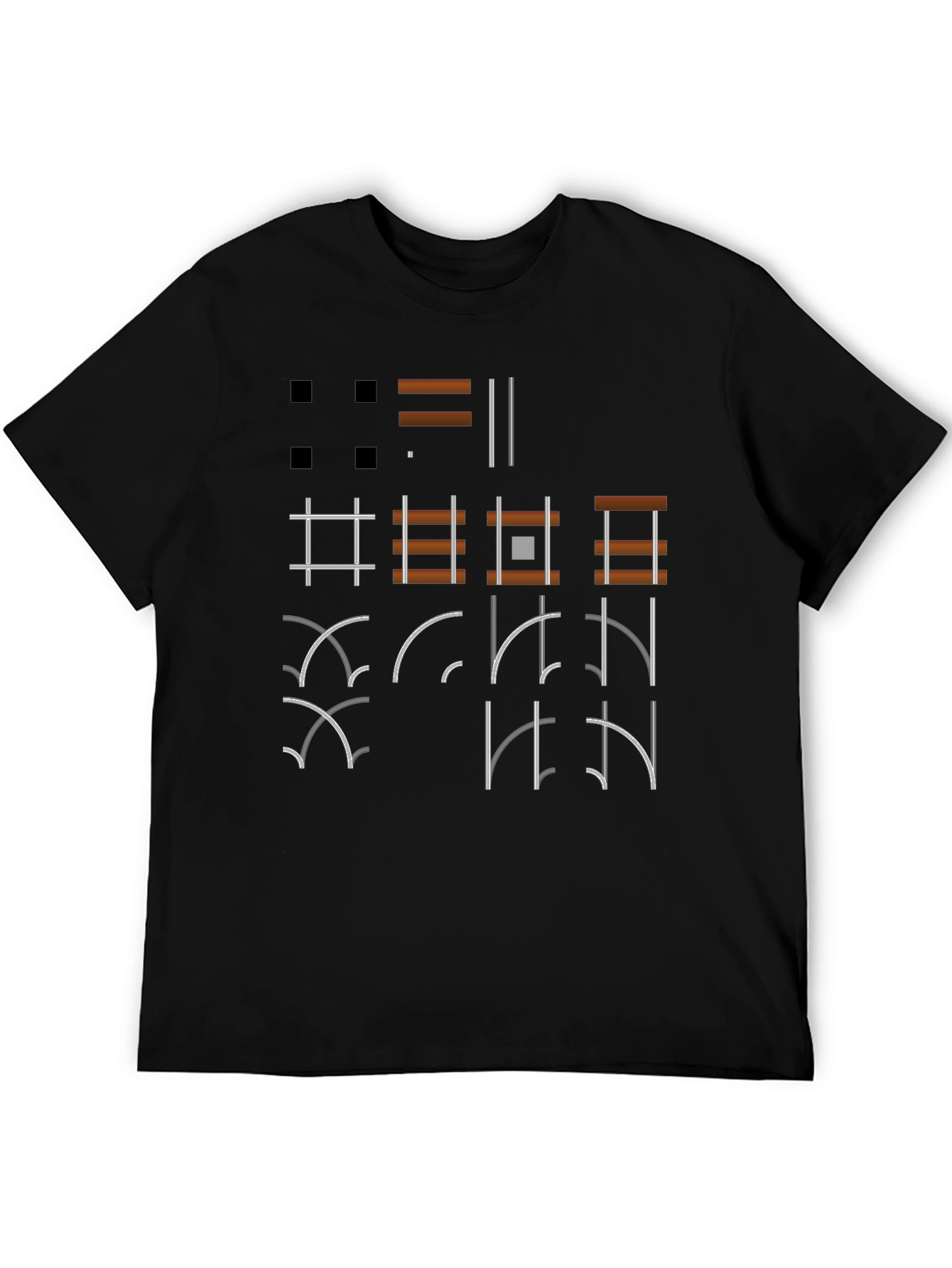 Geometric Graphic Print Black T-Shirt