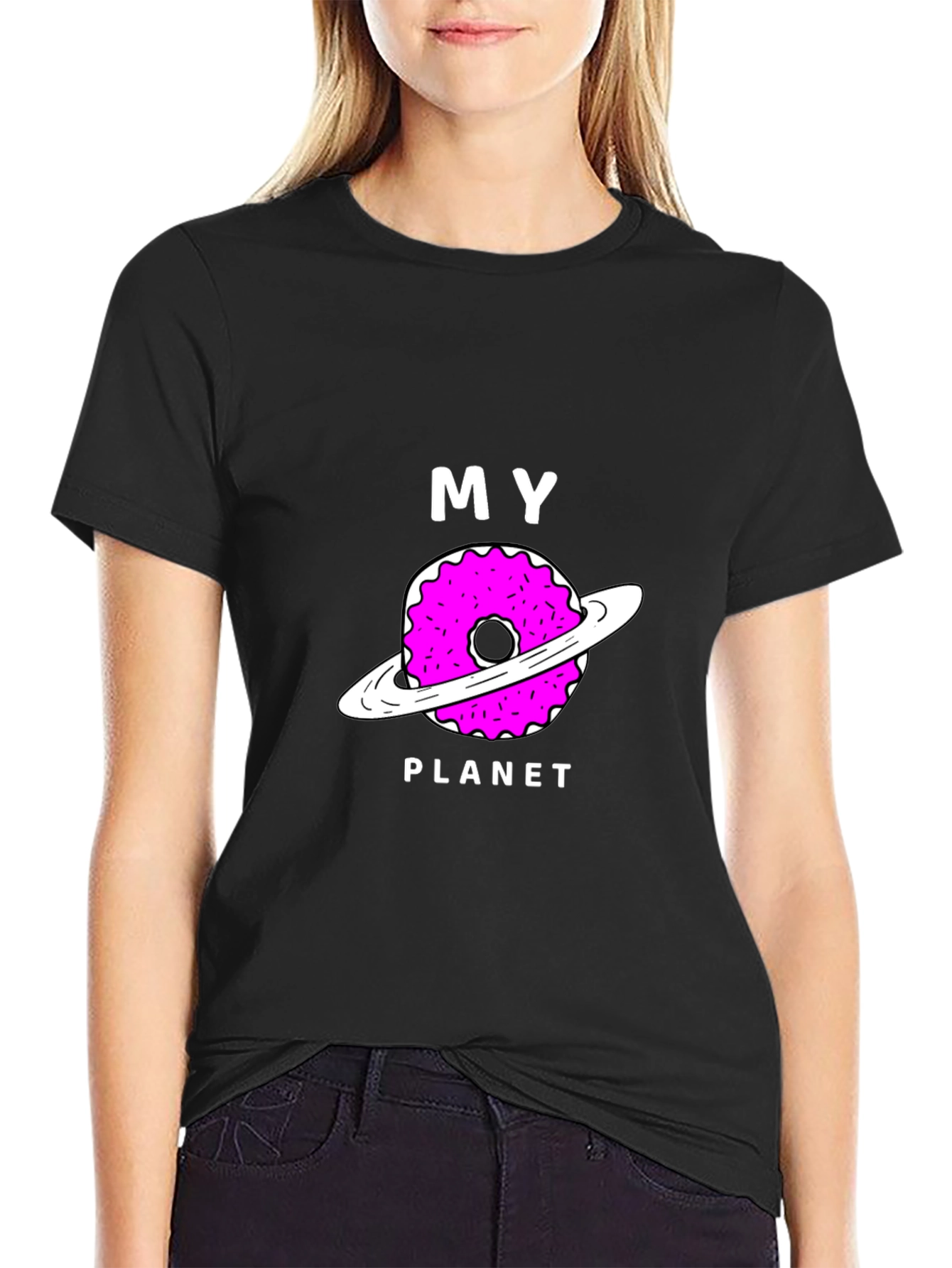 My Donut Planet Black Graphic T-Shirt