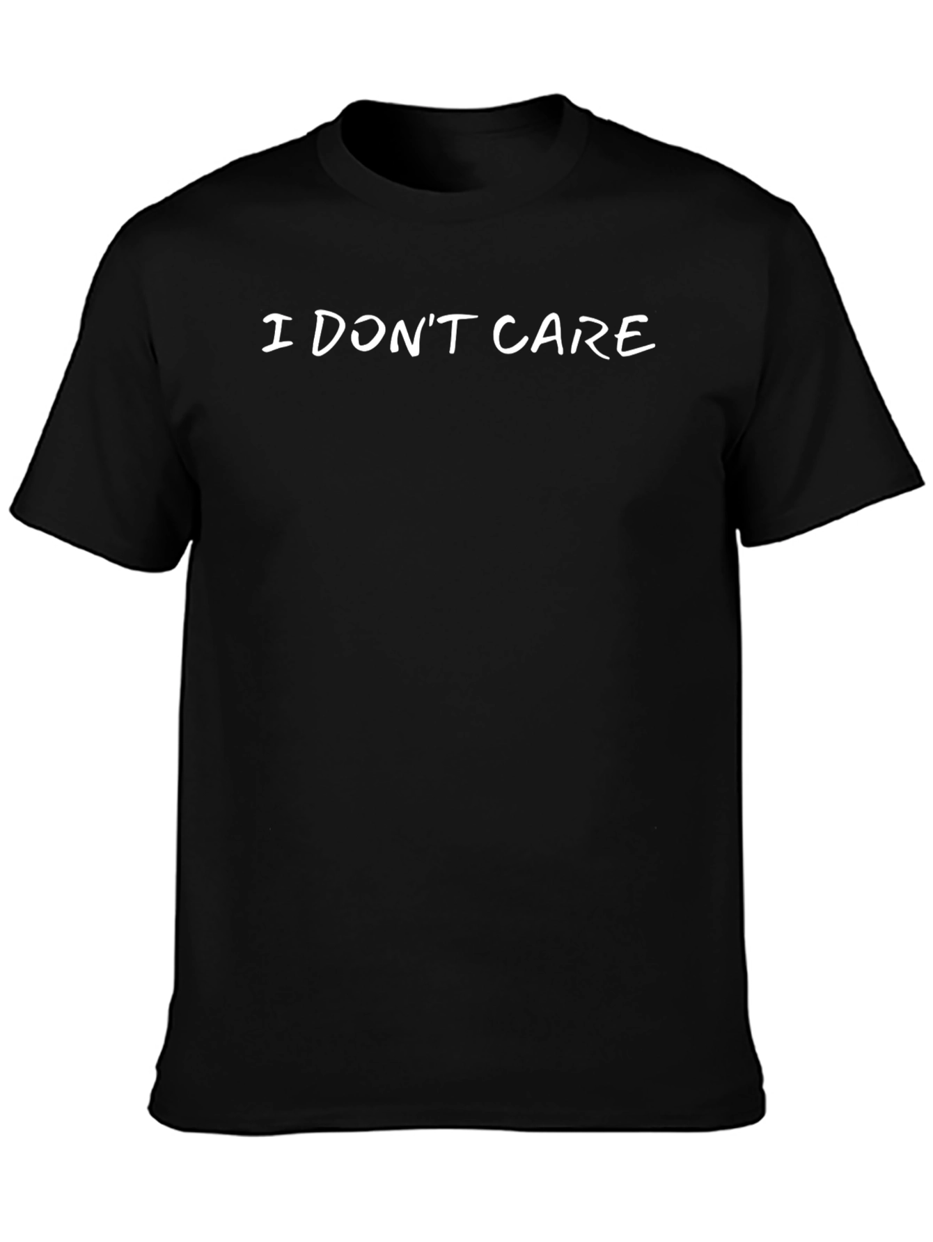 I DONT CARE Black Crew Neck T-Shirt