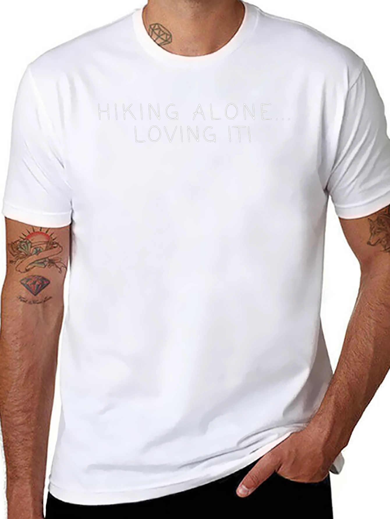 Hiking Alone Loving It! Graphic Tee Shirt