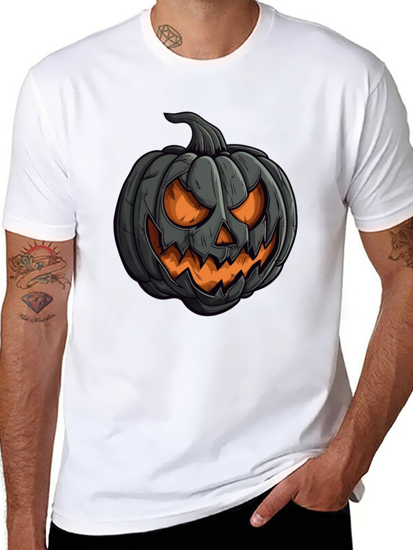 Pumpkin Graphic Black T-Shirt Halloween Style