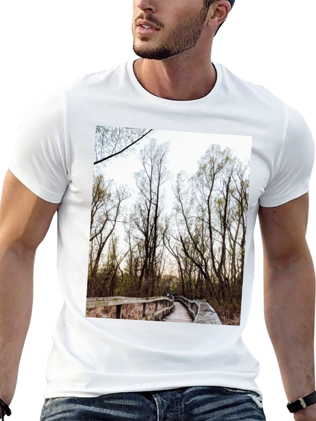 Nature Boardwalk Graphic Tee - Black Cotton Blend