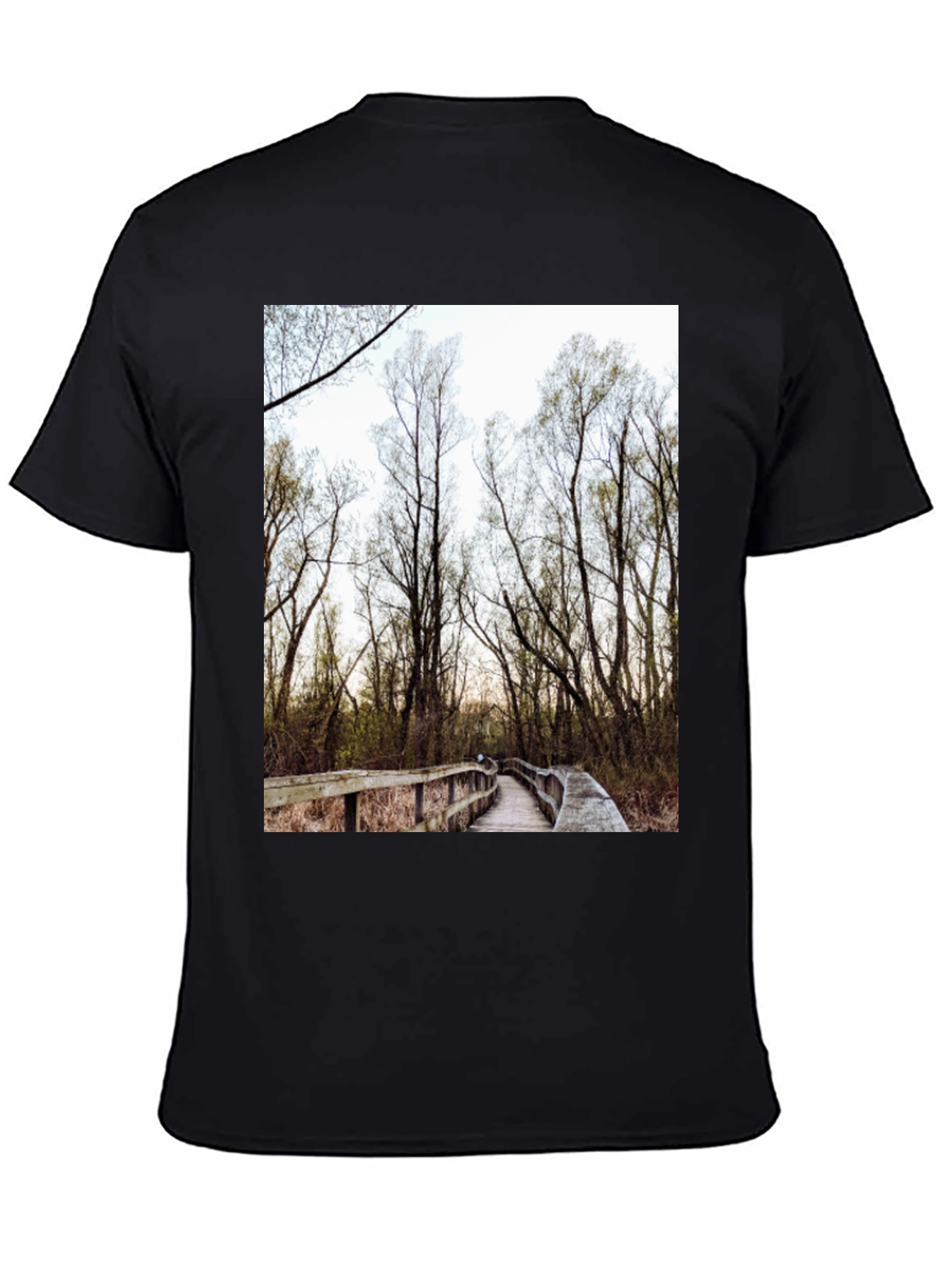 Nature Boardwalk Graphic Tee - Black Cotton Blend