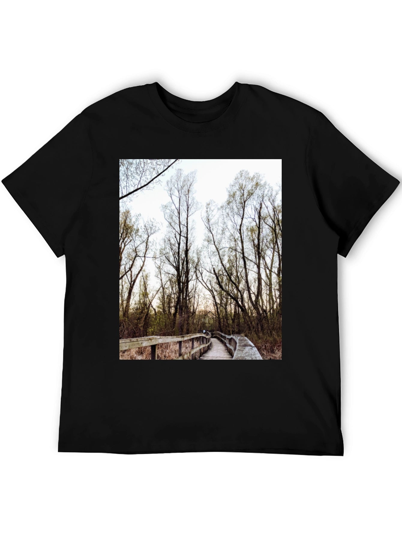 Nature Boardwalk Graphic Tee - Black Cotton Blend