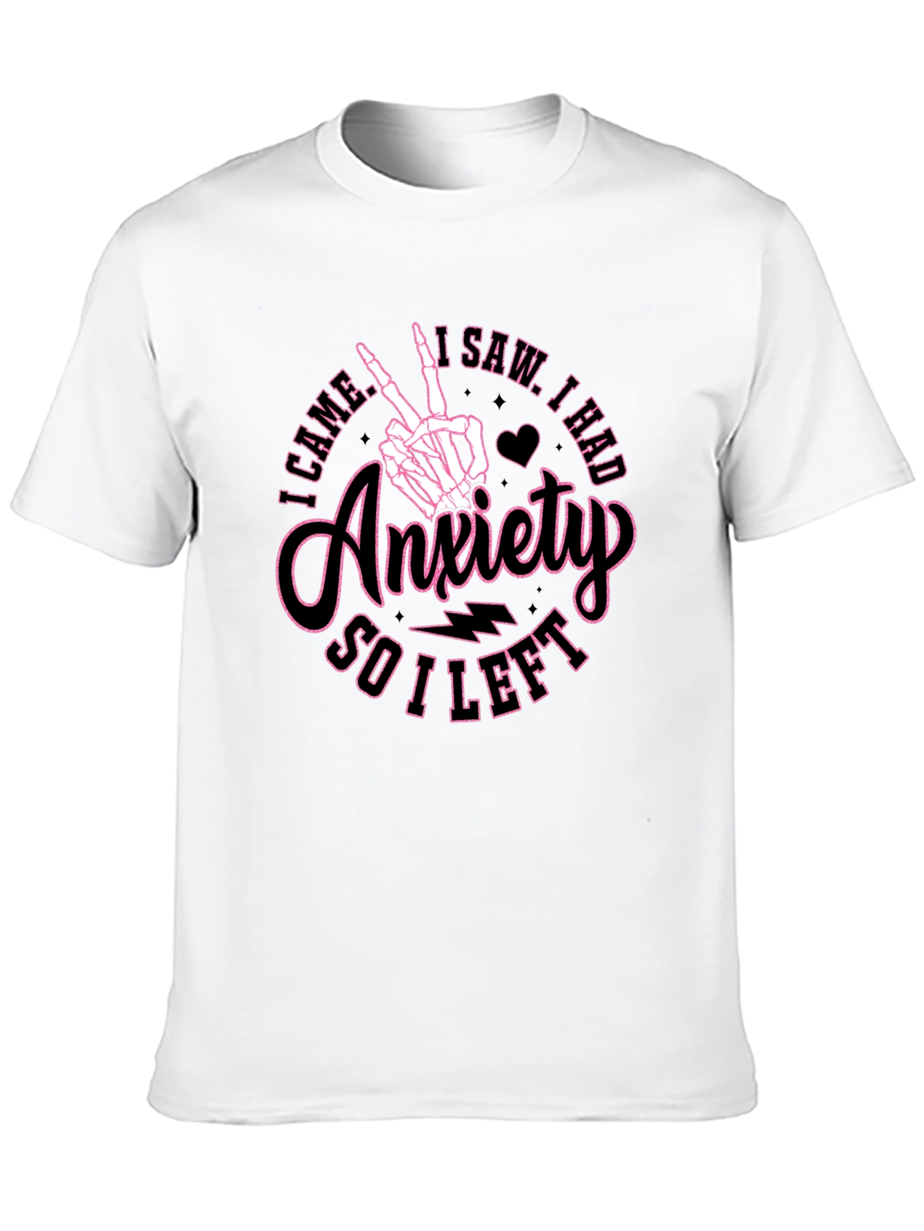 Anxiety Skeleton Hand Graphic T-Shirt