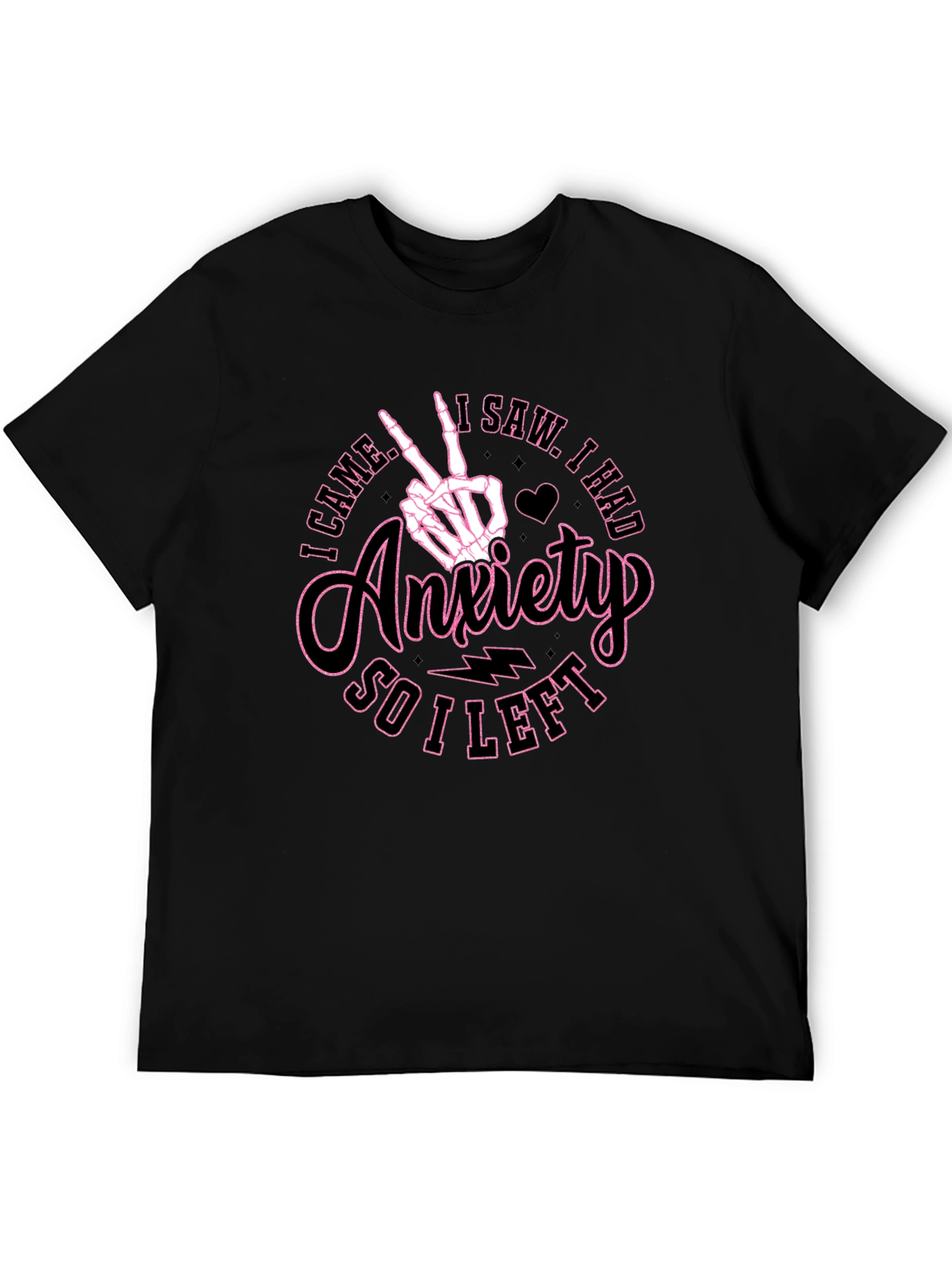 Anxiety Skeleton Hand Graphic T-Shirt