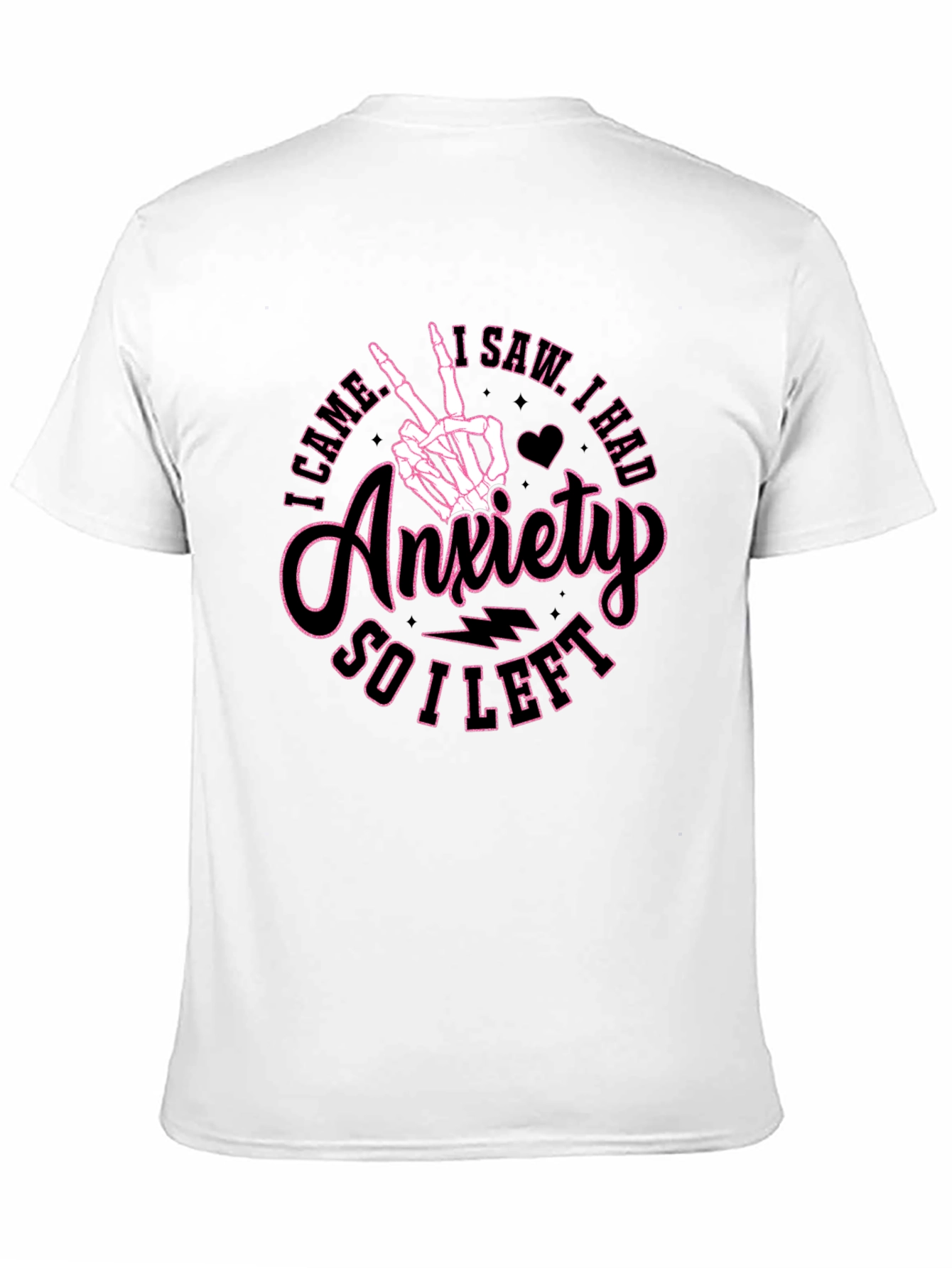 Anxiety Skeleton Hand Graphic T-Shirt