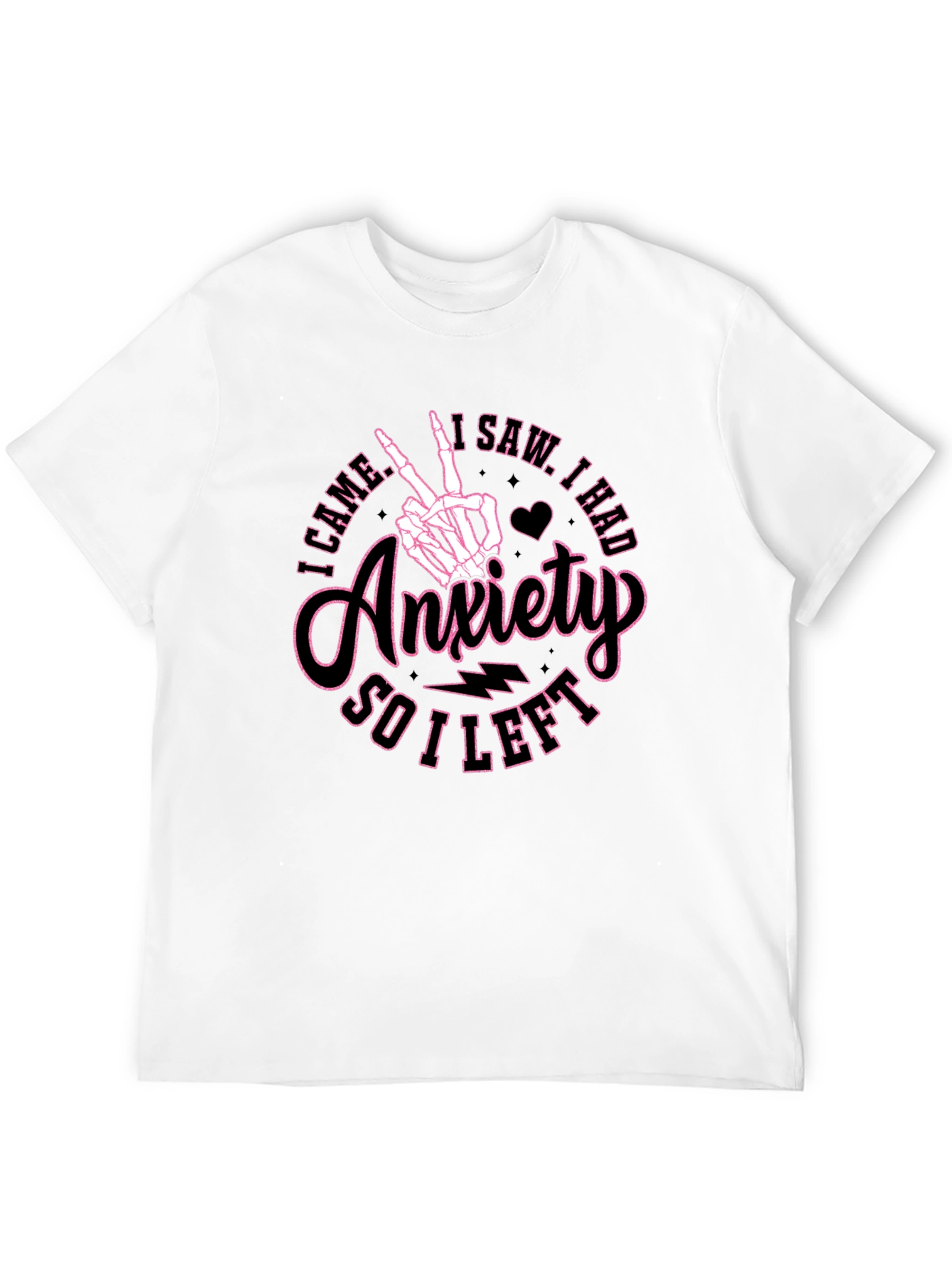 Anxiety Skeleton Hand Graphic T-Shirt